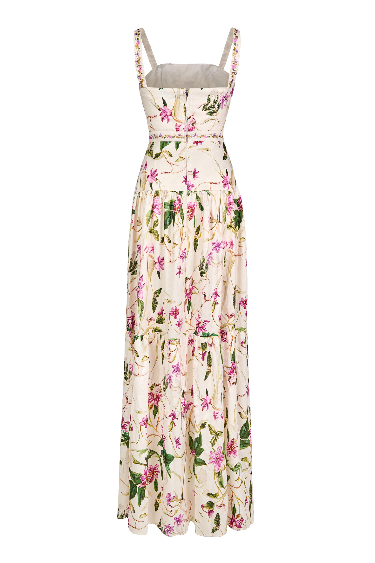 Embroidered Floral Slip Maxi Dress