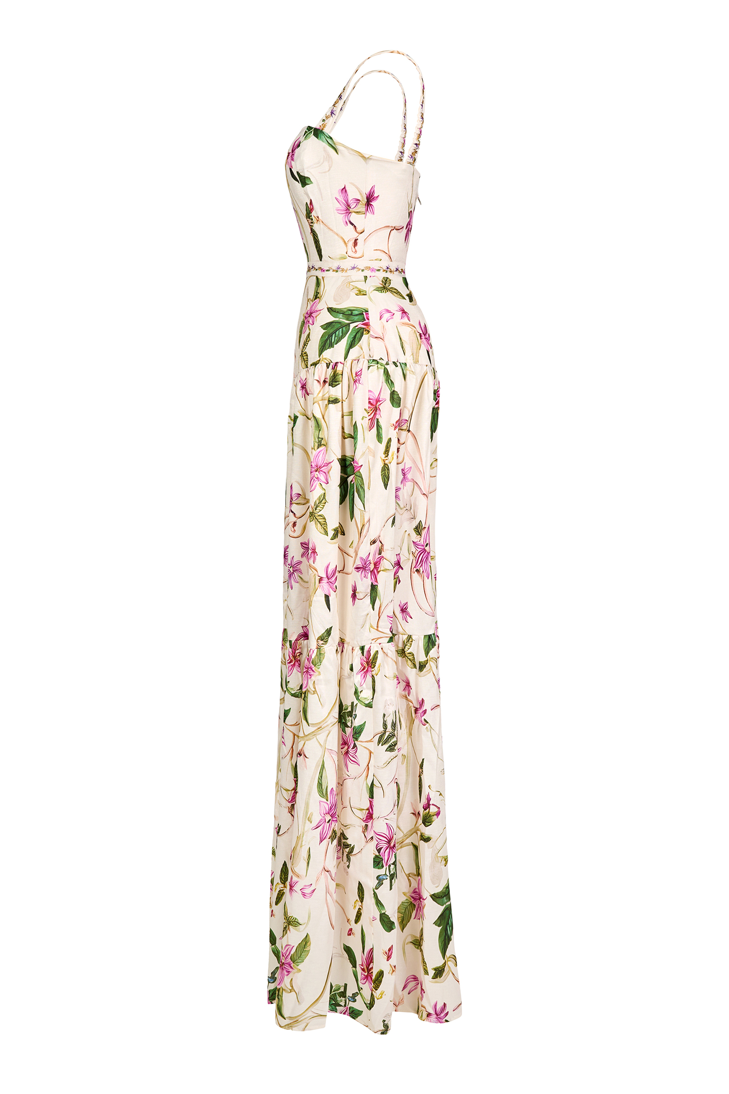 Embroidered Floral Slip Maxi Dress