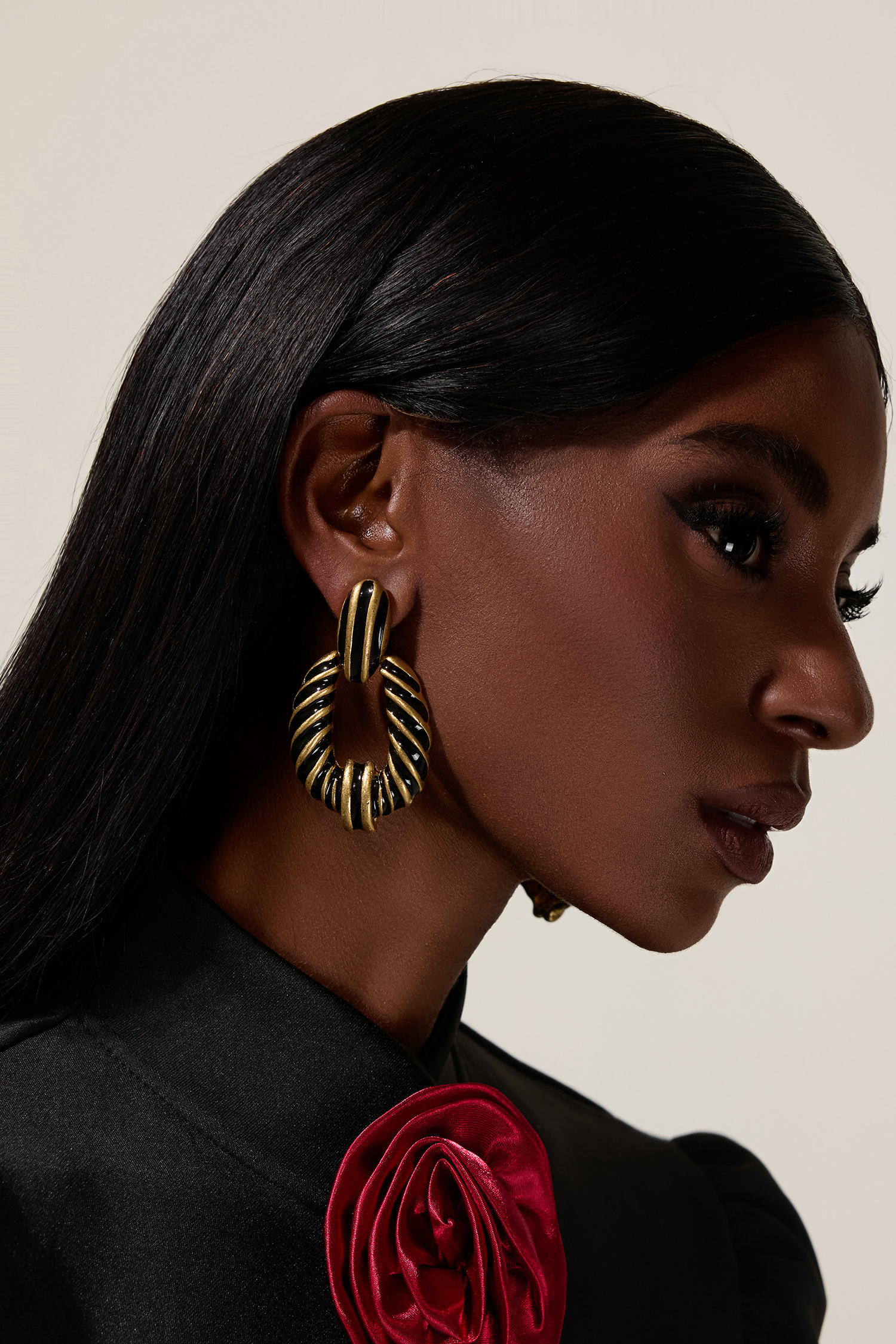 Vintage Zebra Print Drop Earrings