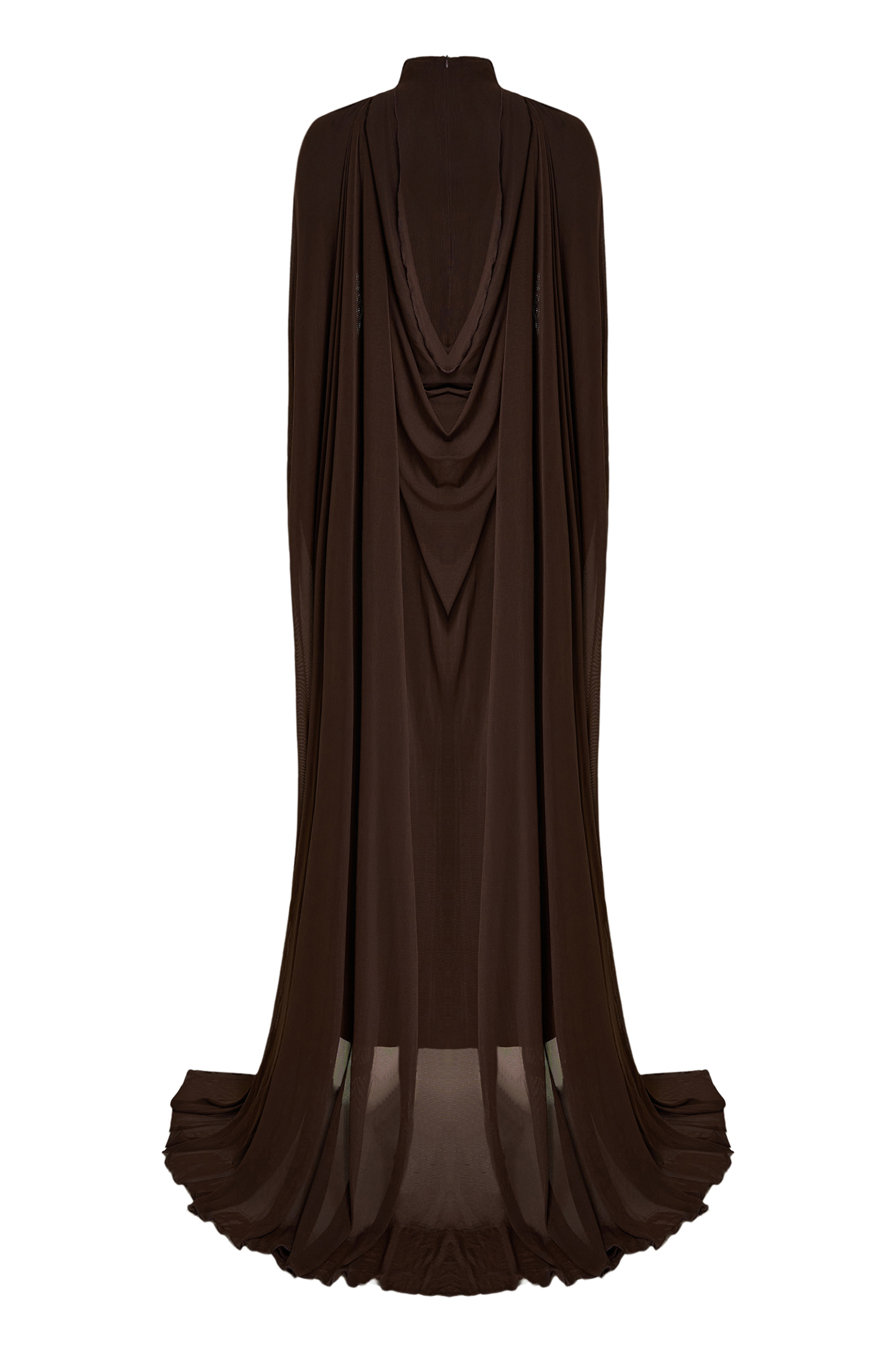 Jersey Solid Maxi Dress With Cape