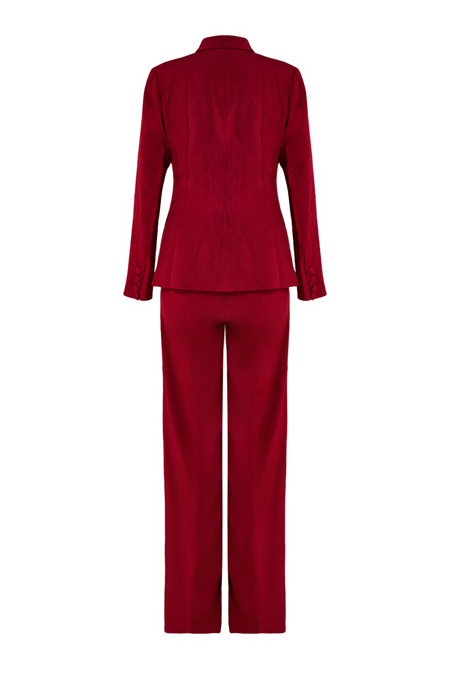 Ribbon Flapped Blazer & High Waist Pants Set