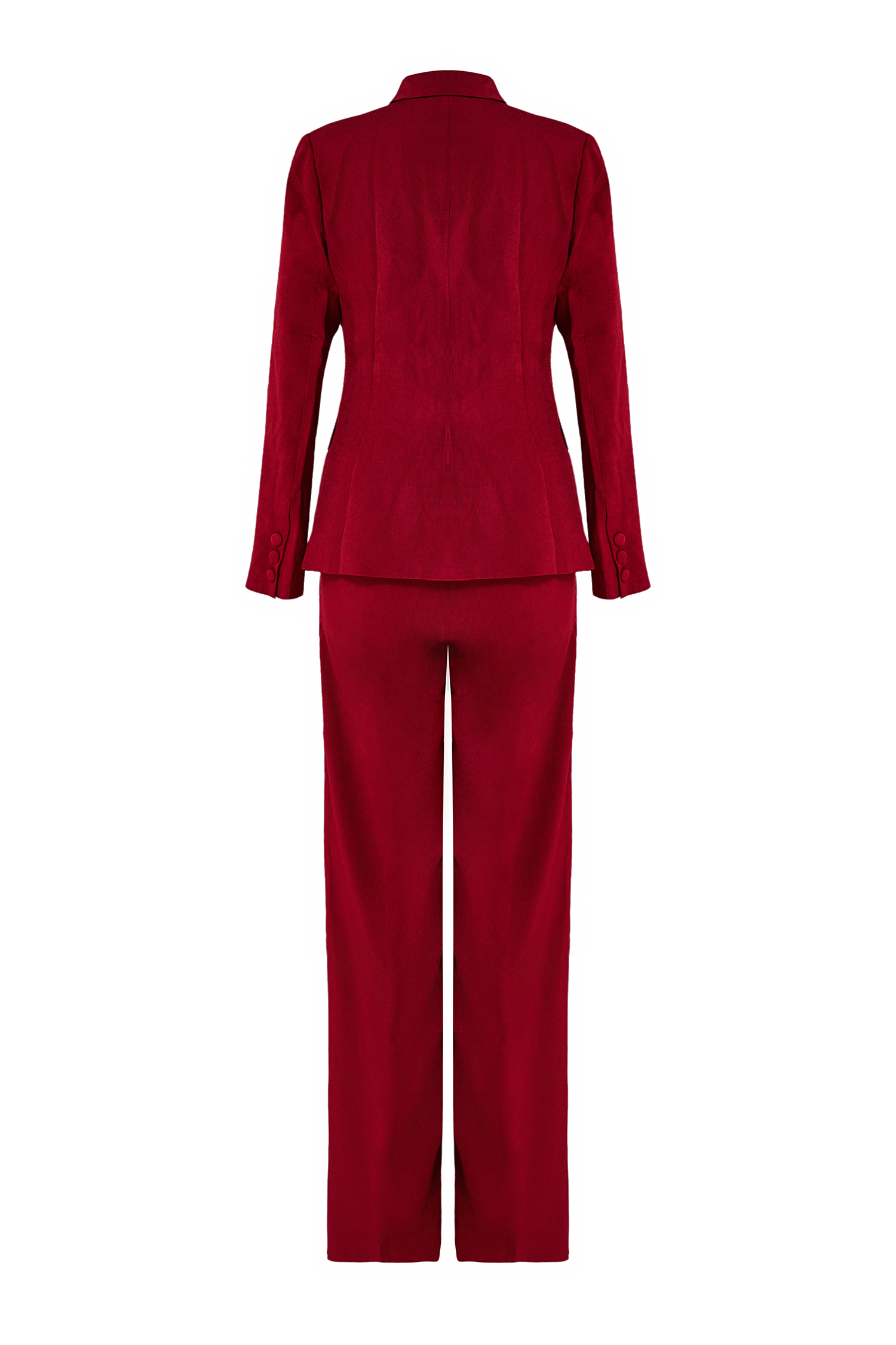 Ribbon Flapped Blazer & High Waist Pants Set