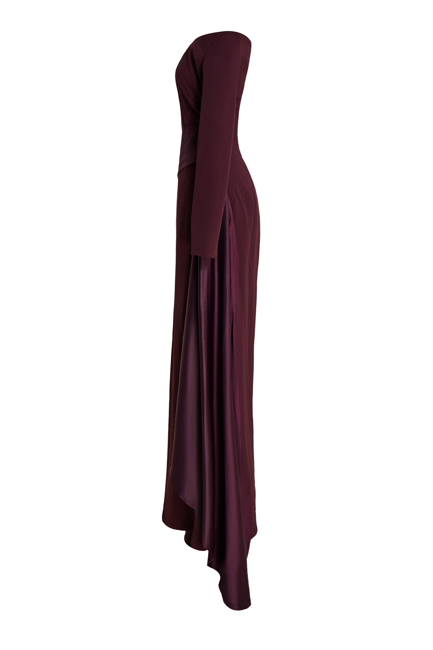 Satin Splicing Off-Shoulder Maxi Dress
