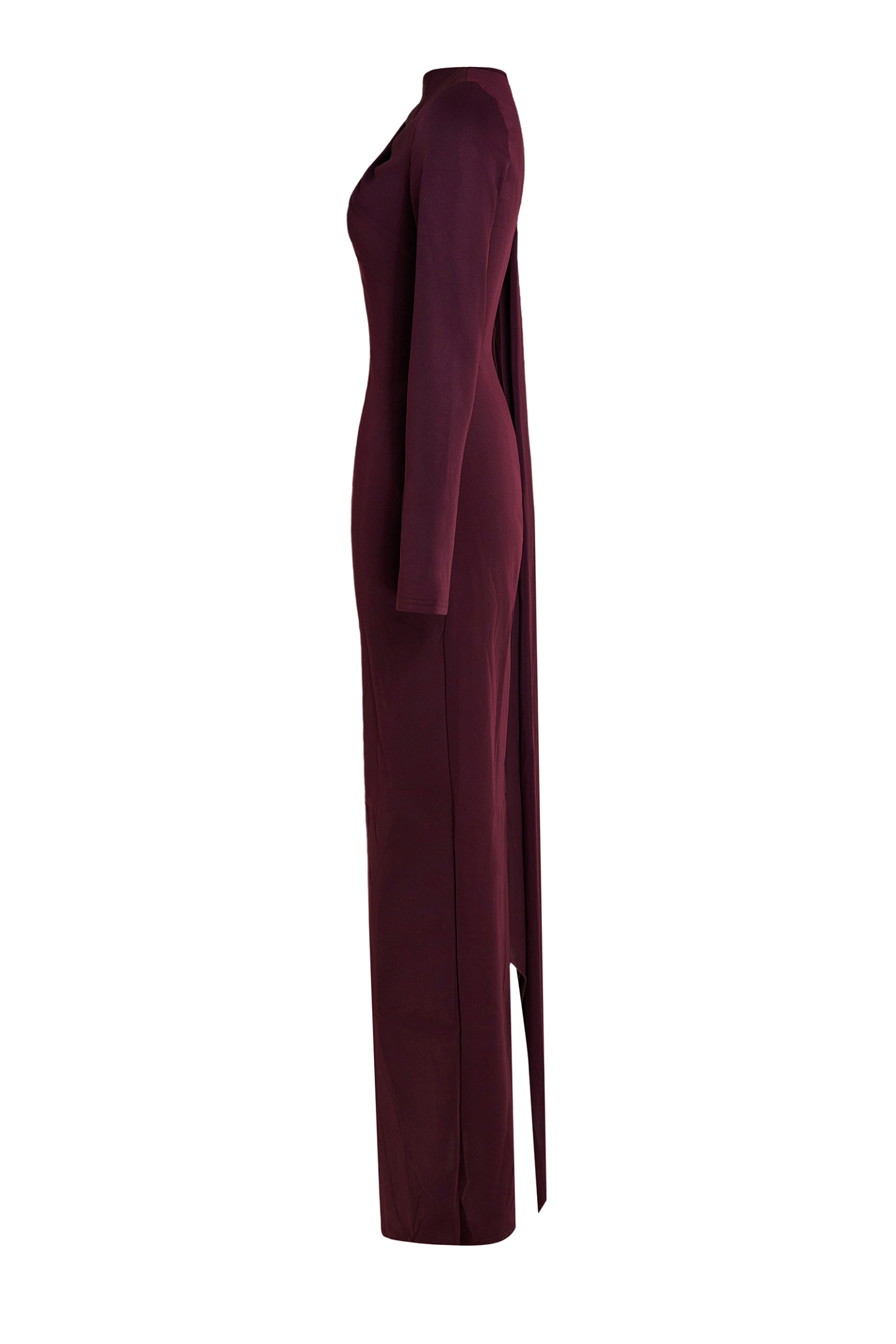 Solid One Sleeve Cape Maxi Dress