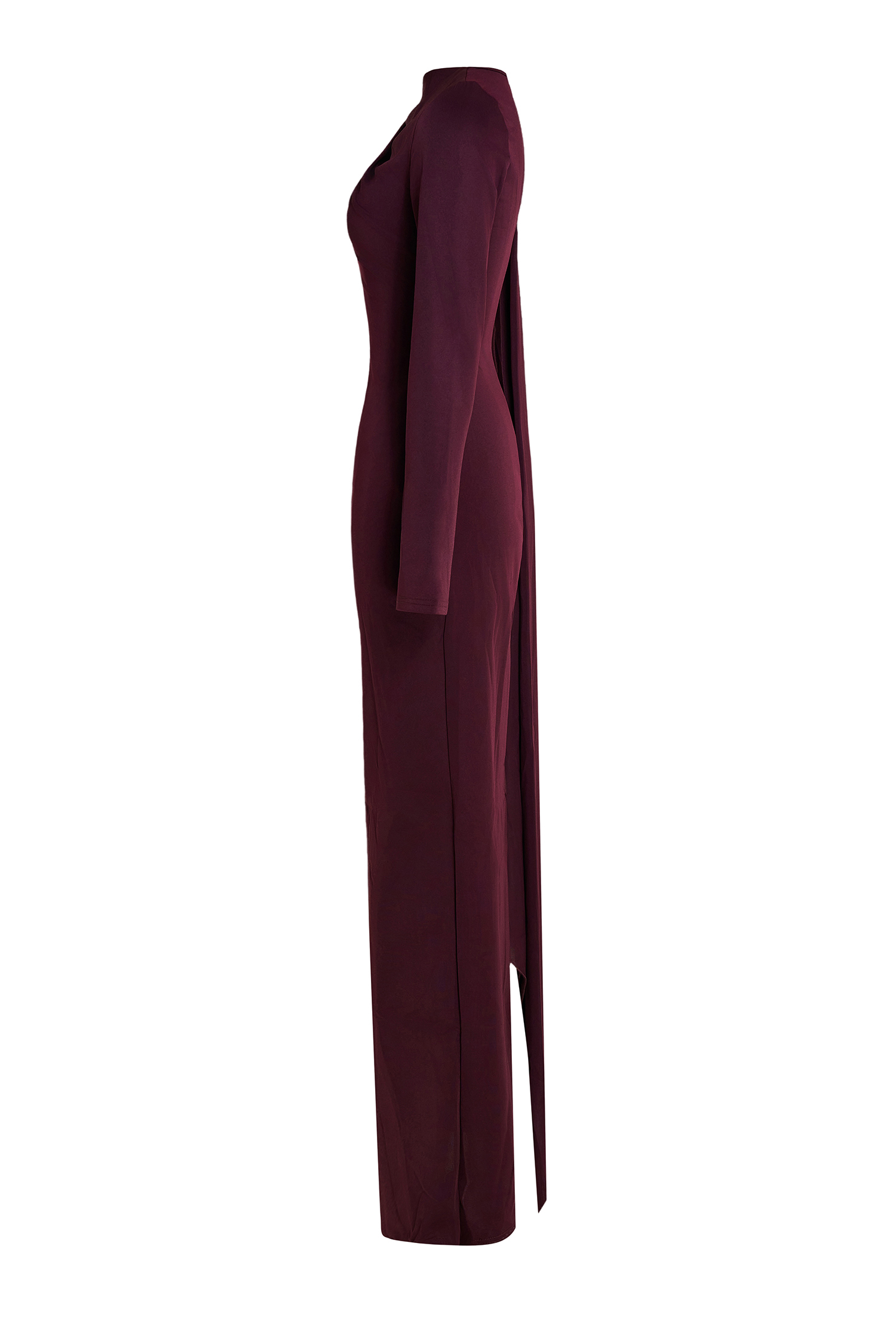 Solid One Sleeve Cape Maxi Dress