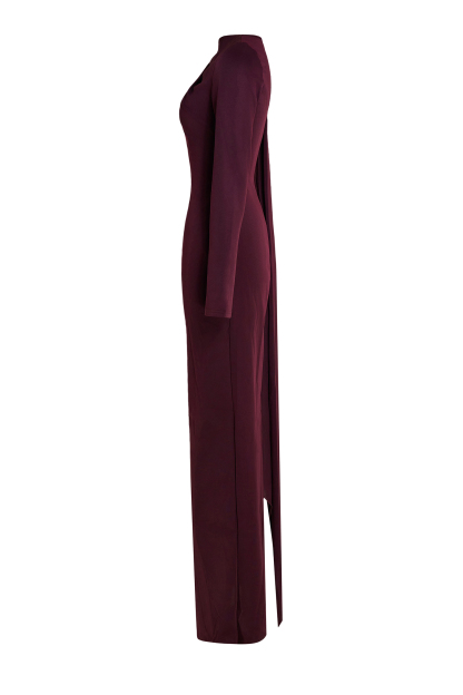 Solid One Sleeve Cape Maxi Dress