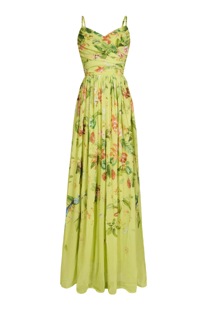 Chiffon Floral Sleeveless Maxi Dress
