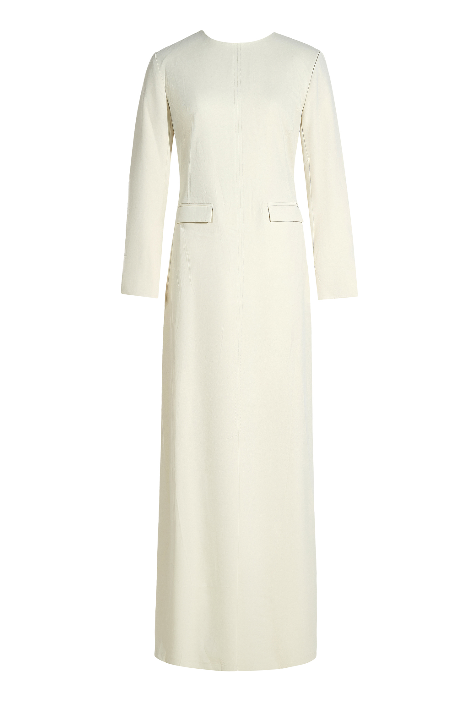 Solid Long Sleeve Split Maxi Dress