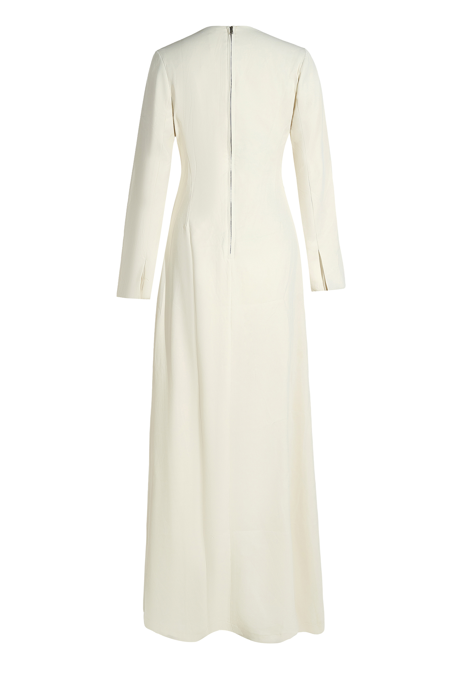 Solid Long Sleeve Split Maxi Dress