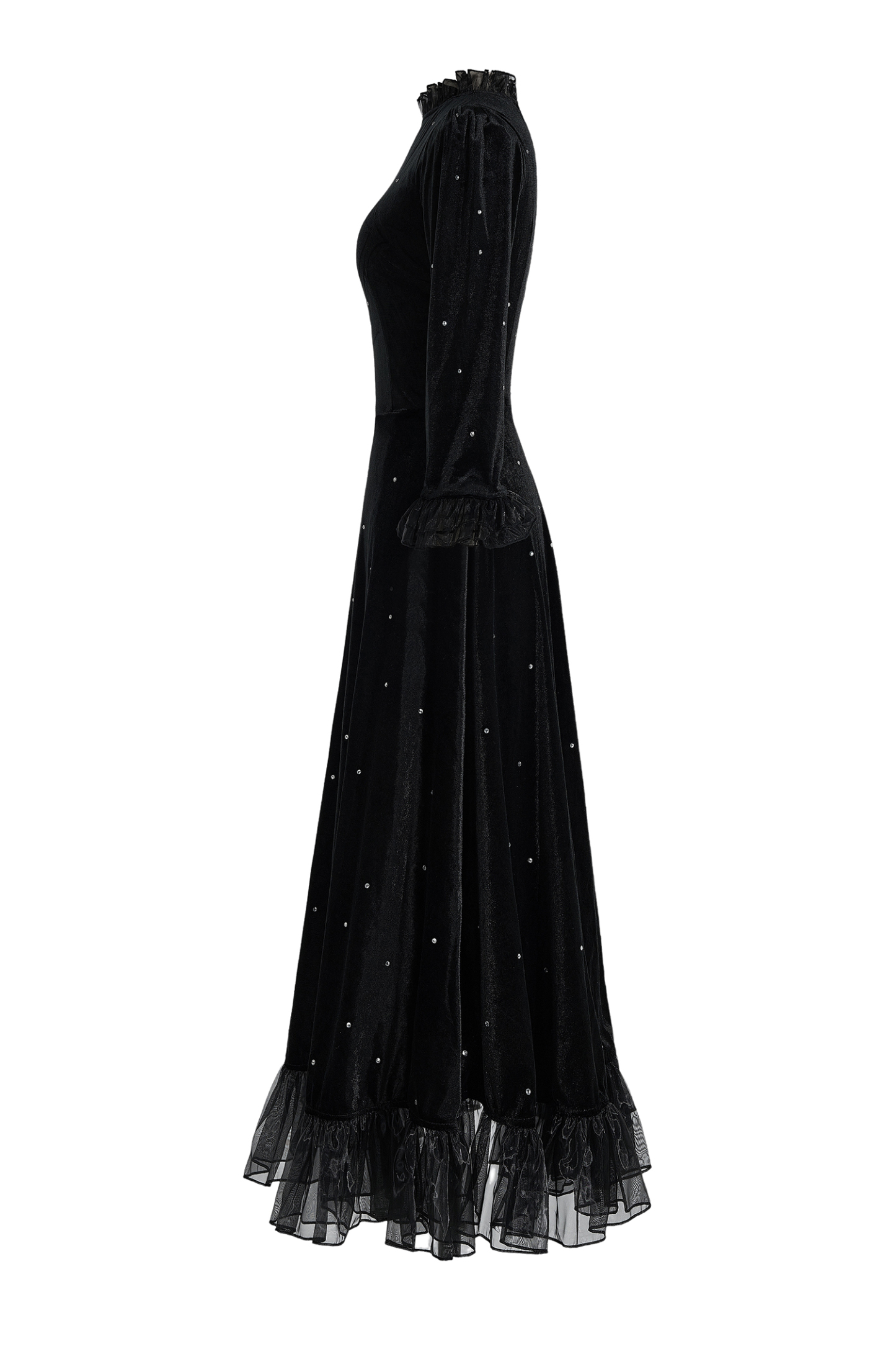 Velvet Mid Sleeve Maxi Dress