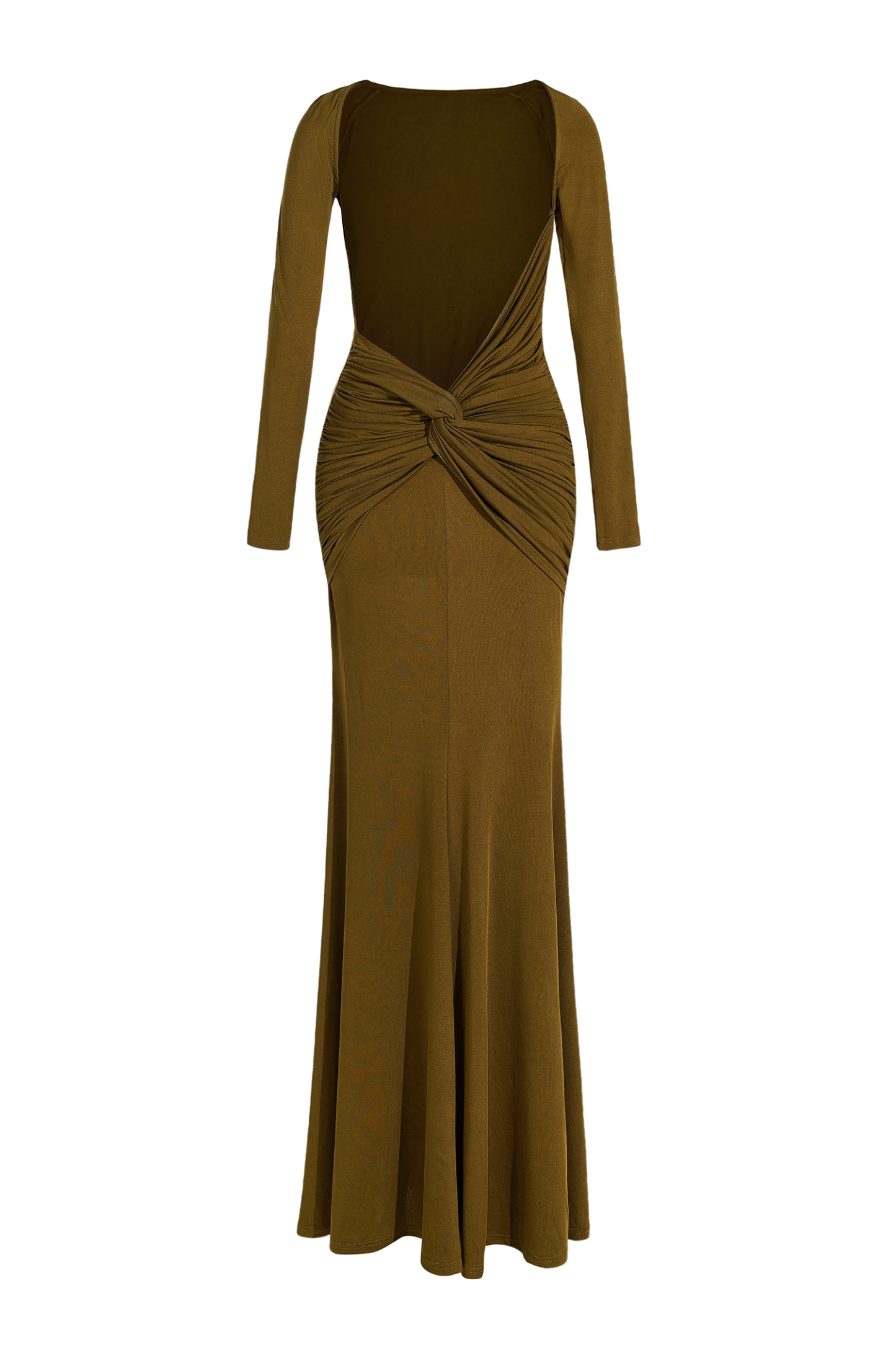 Jersey Backless Knotted Maxi Dress