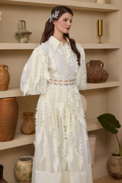 Mesh Embroidered Rhinestone Rivets Maxi Dress