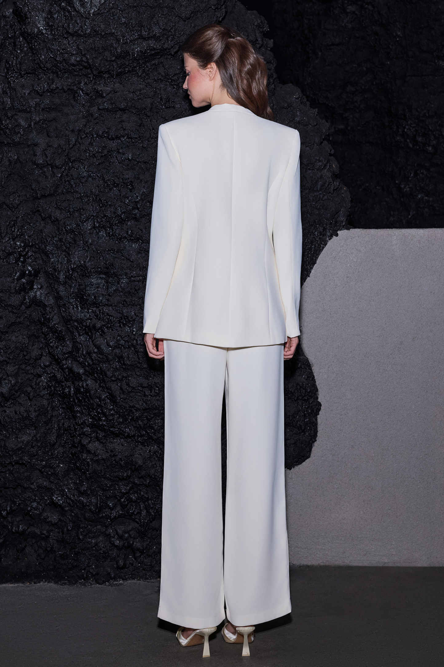 3D Flower Rhinestone Rivets Top & Loose Pants Set