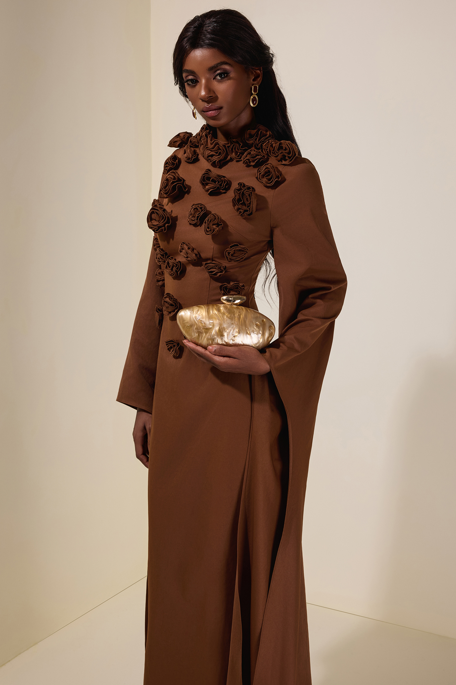 Acrylic Metal Button Clutch Bag