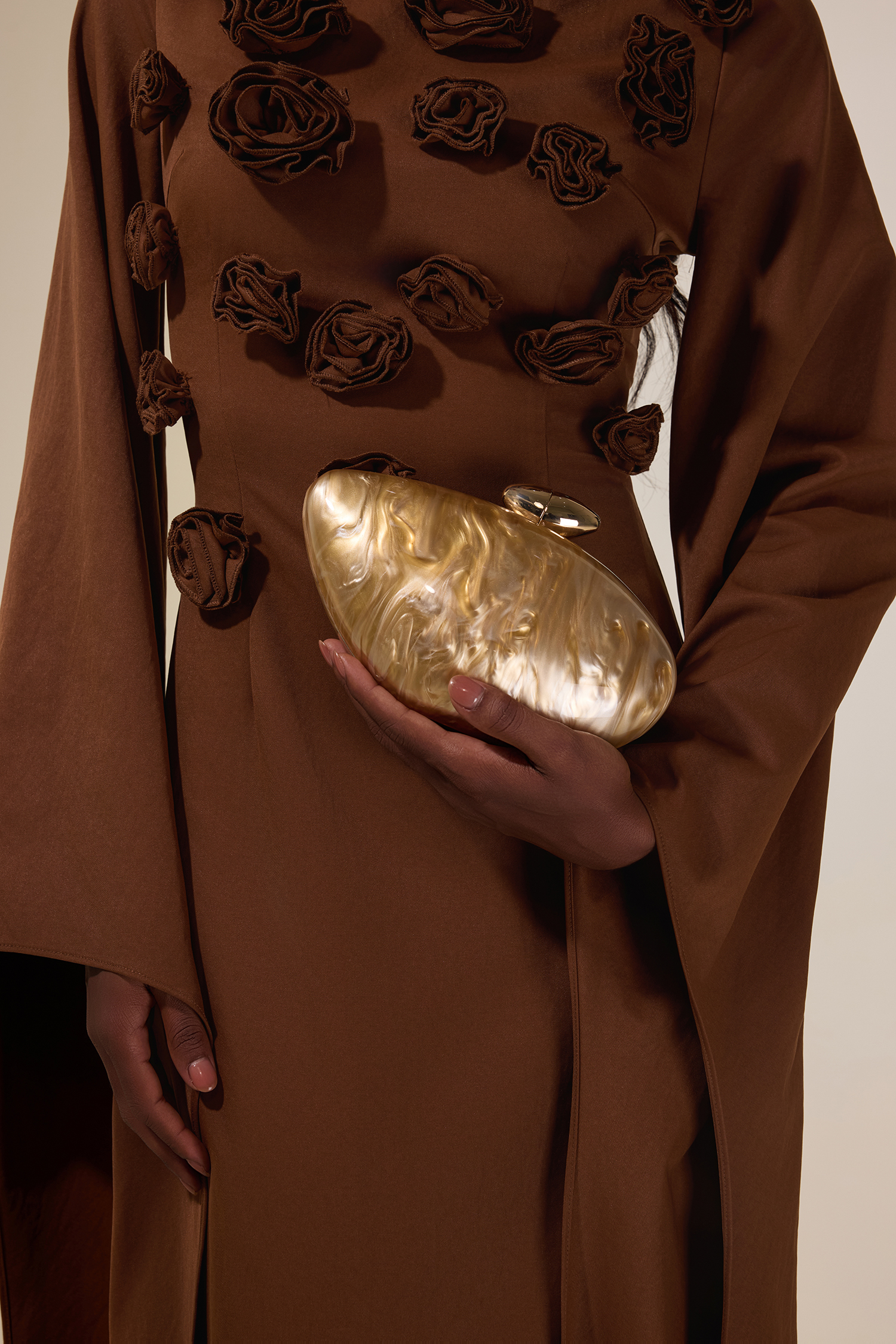 Acrylic Metal Button Clutch Bag