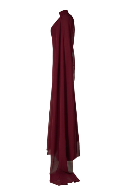 Chiffon Knotted Maxi Dress With Scarf