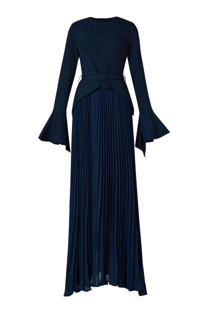 Chiffon Splicing Bell Sleeve Maxi Dress