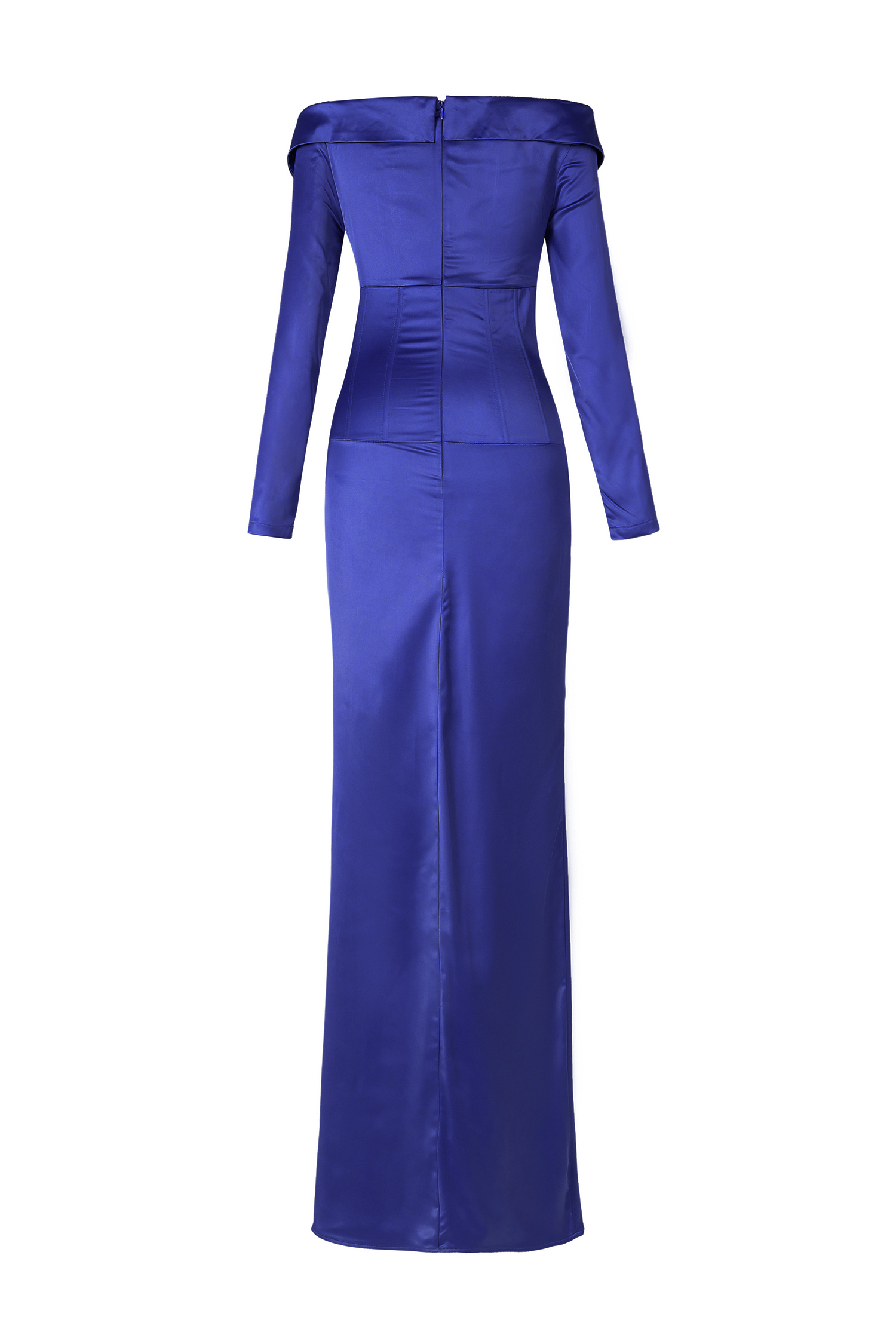 Satin Knotted Off Shoulder Maxi Dress