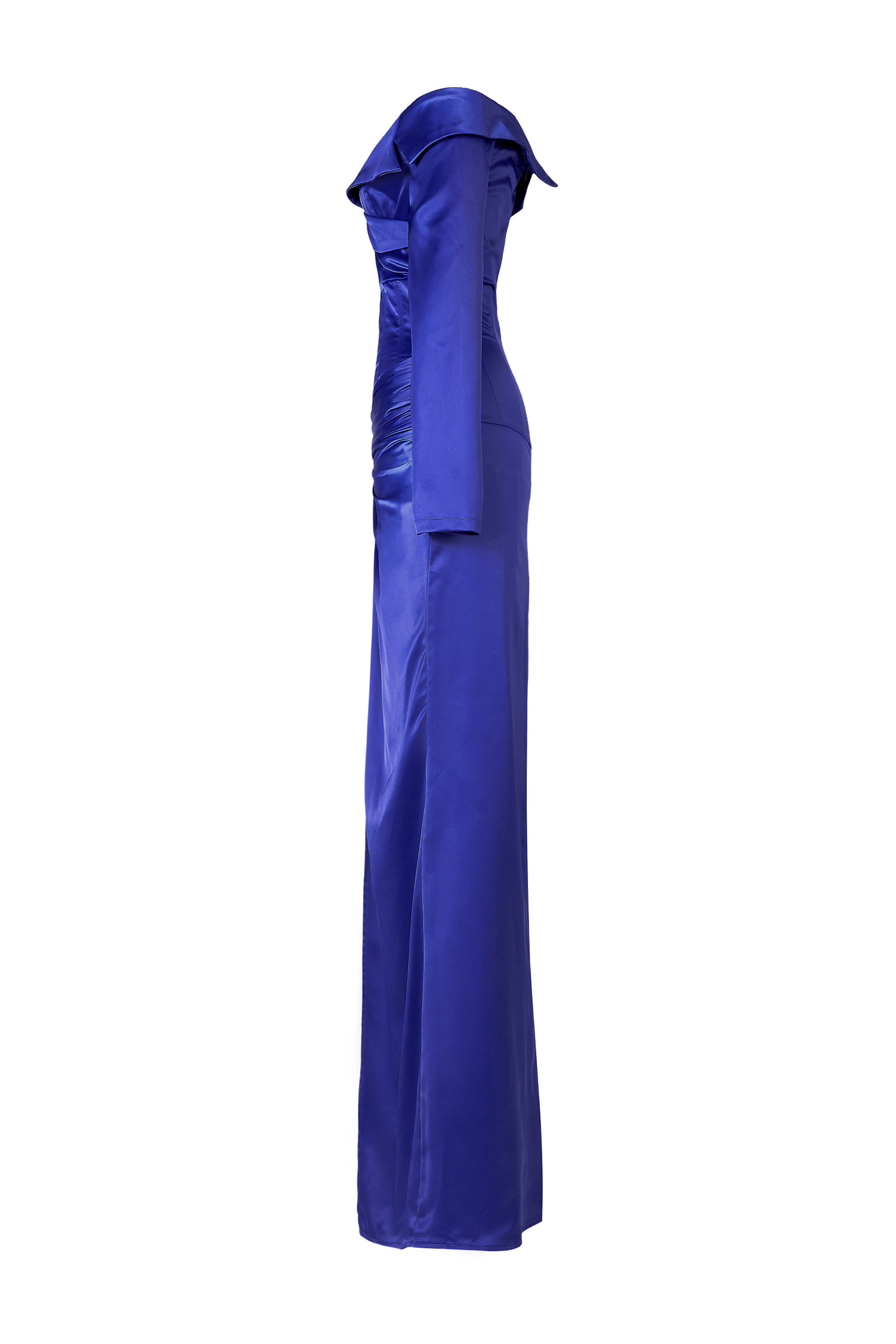 Satin Knotted Off Shoulder Maxi Dress