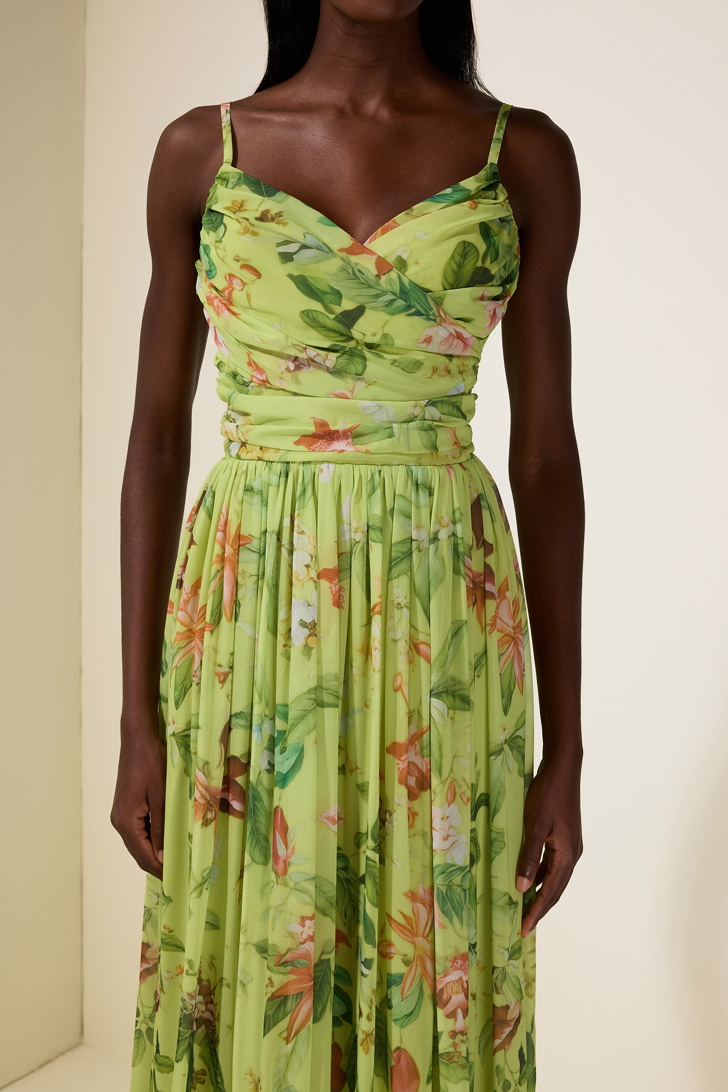 Chiffon Floral Sleeveless Maxi Dress
