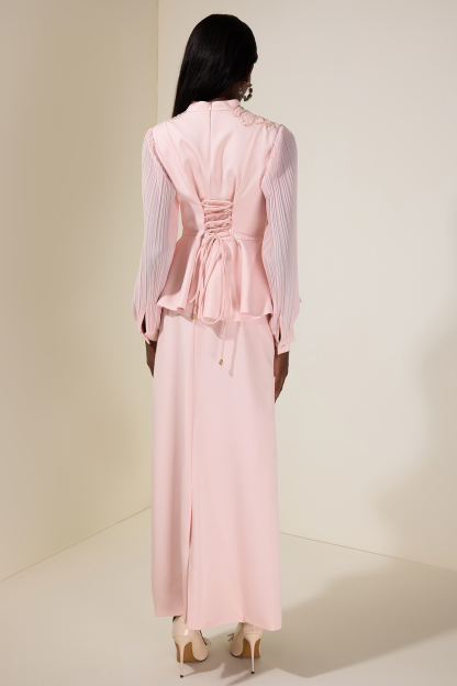 Embroidered Single Breasted Top & Midi Skirt Set