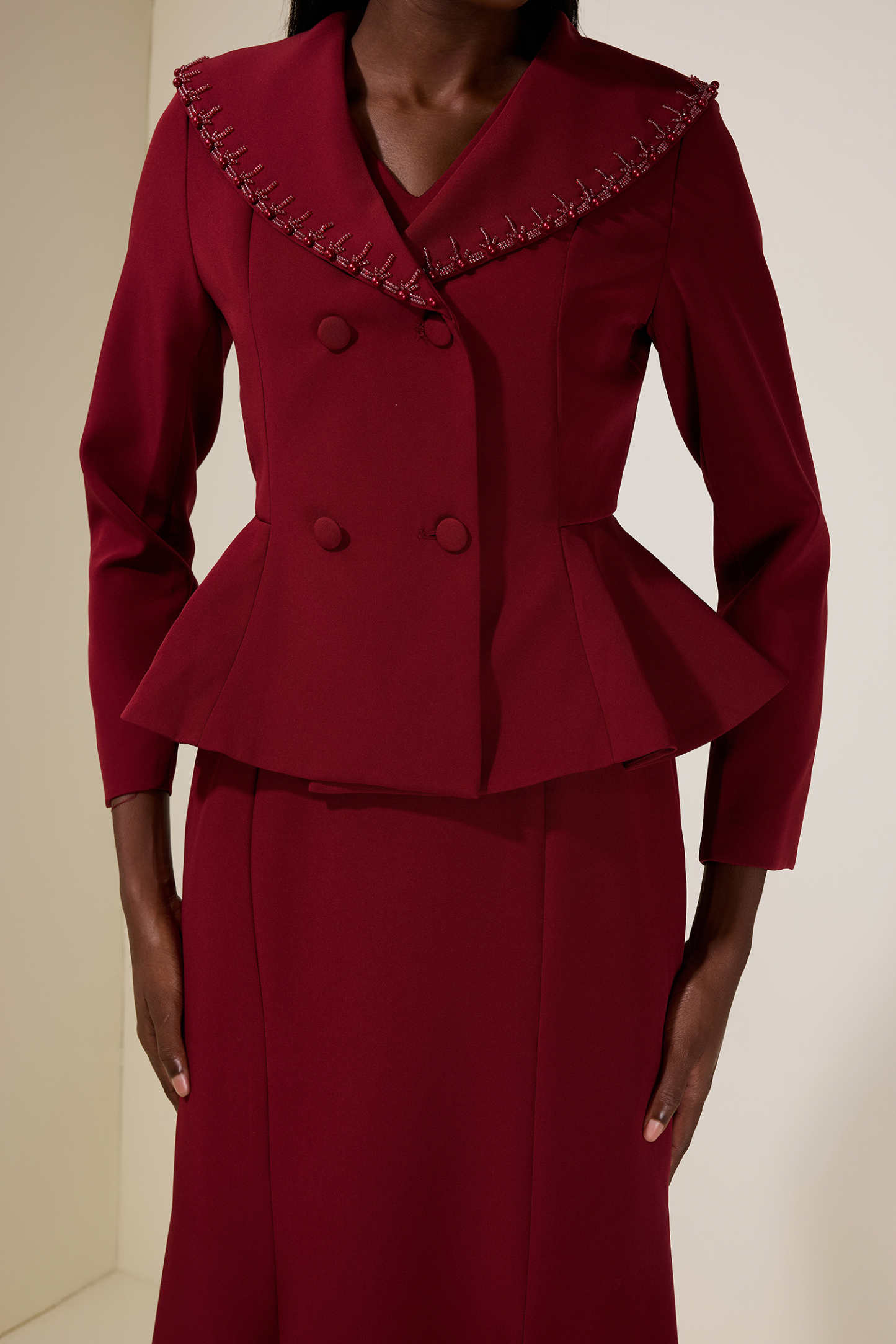 Solid V-Neck Maxi Dress With Rivet Outerwear