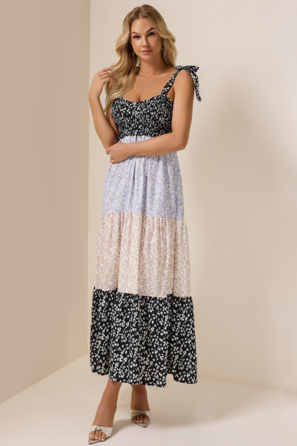 Floral Smock Frill Midi Dress