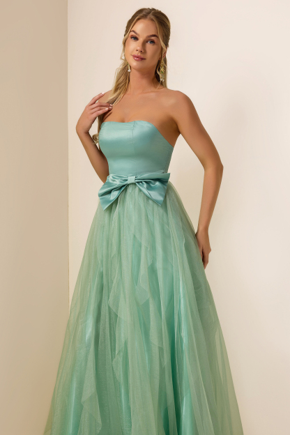 Bow Splicing Off-Shoulder Maxi Dress