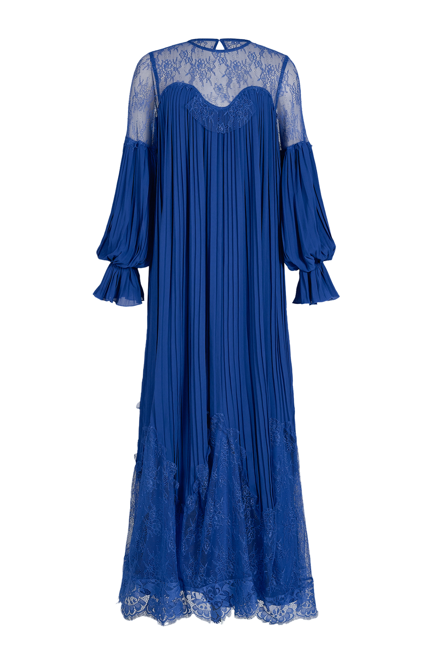 Chiffon Splicing Lace Lantern Sleeve Maxi Dress