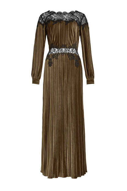 Velvet Splicing Lace Maxi Dress