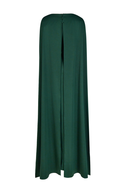 Embroidered Boat Neck Long Sleeve Maxi Dress