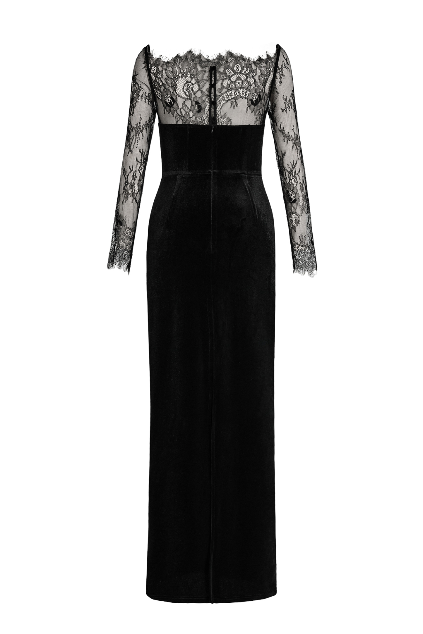 Velvet Splicing Lace Maxi Dress