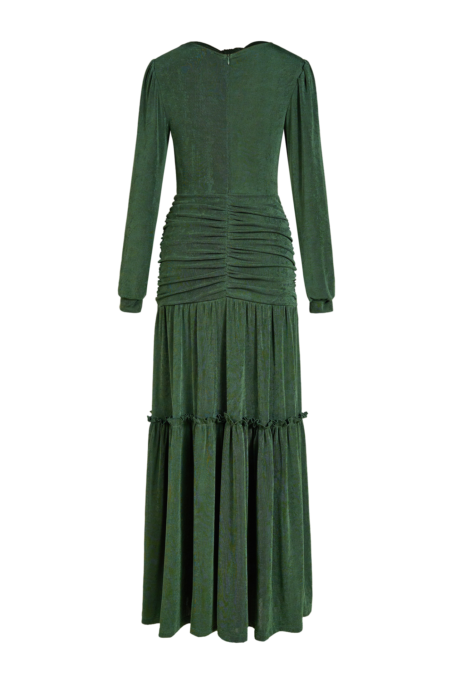 Jersey Ruched Long Sleeve Maxi Dress