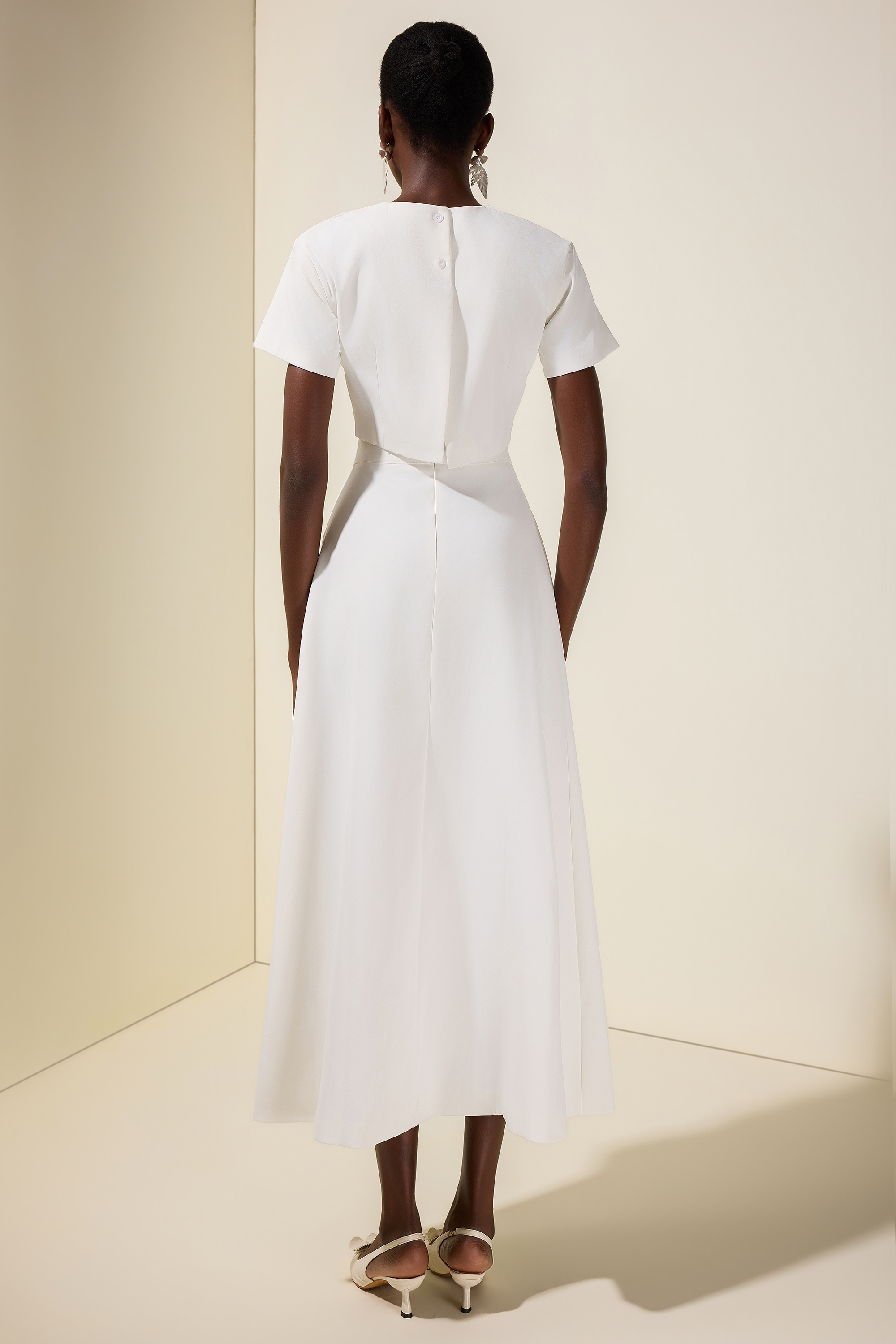 Appliquéd Round Neck Top & Maxi Skirt Set