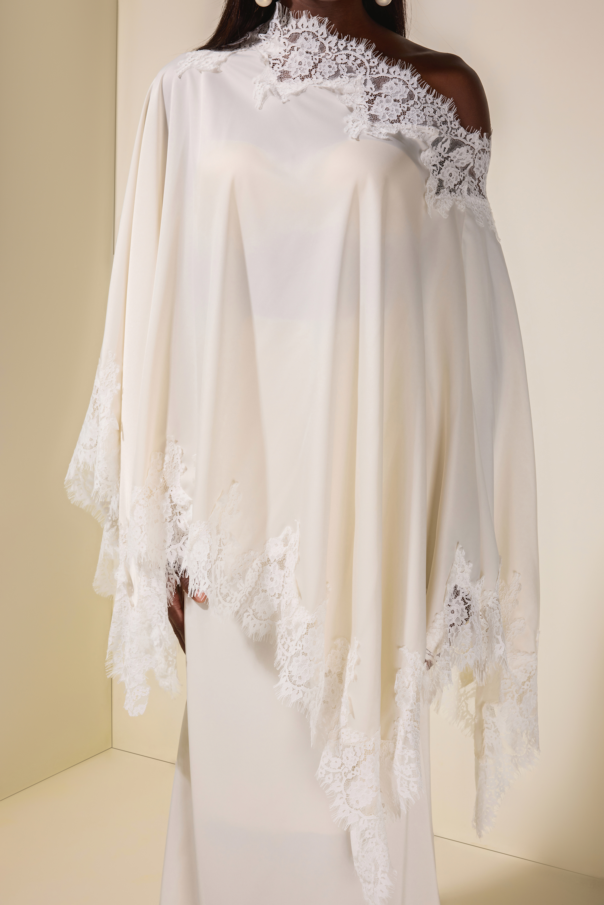 Satin Lace One Shoulder Top & Maxi Skirt Set