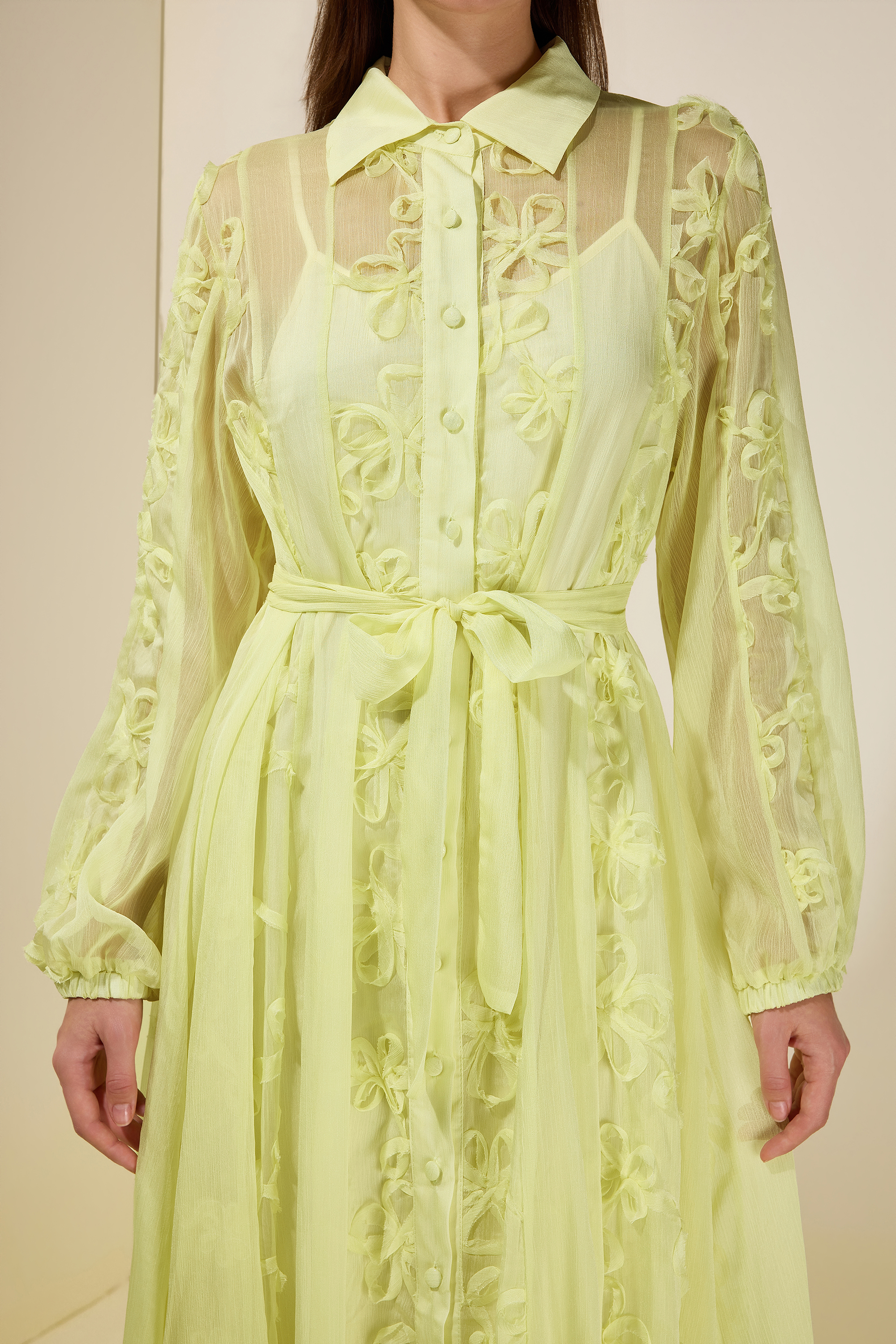 Jacquard Flapped Single-Breasted Midi Dress