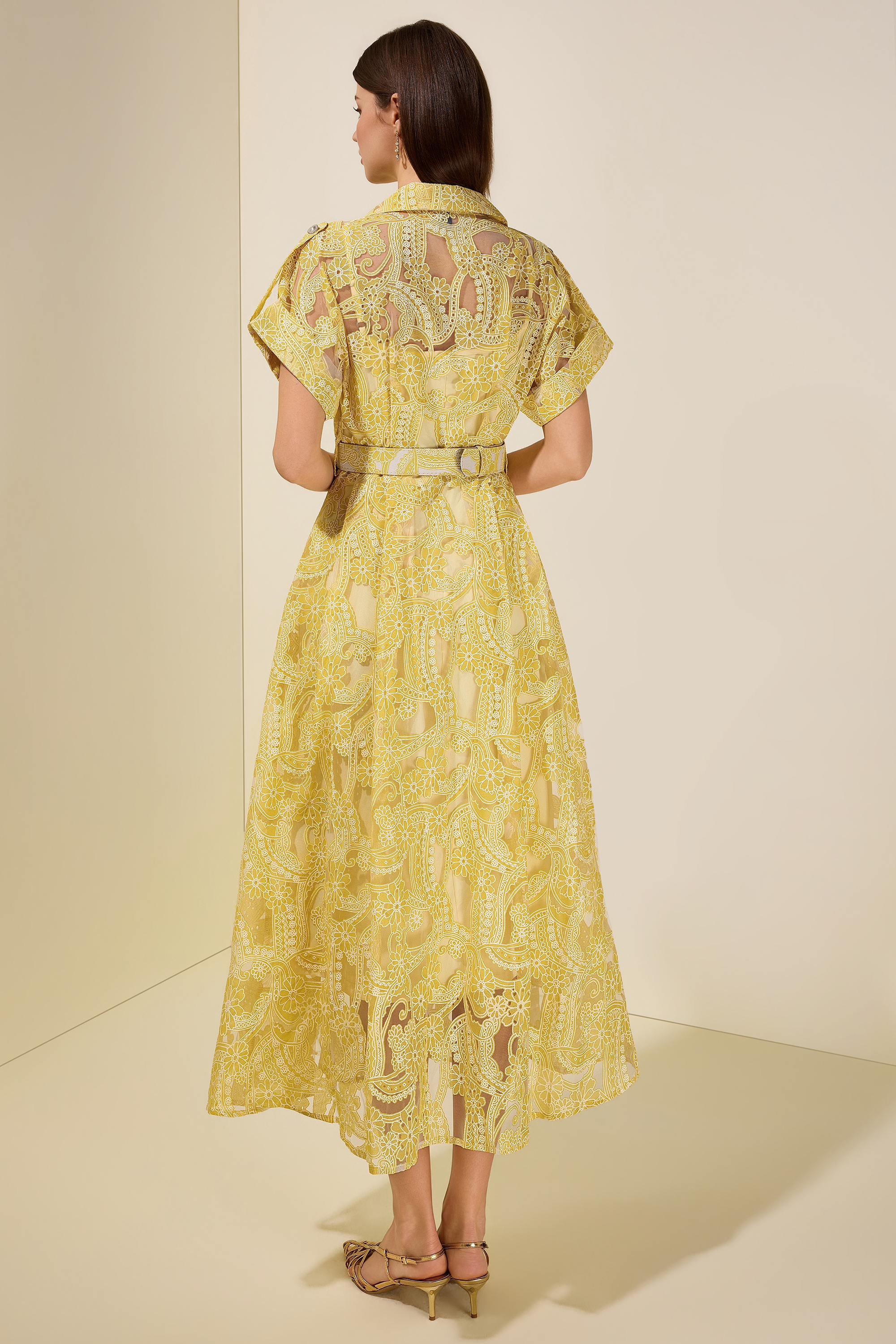 Floral Flapped Single Breasted Midi Dress