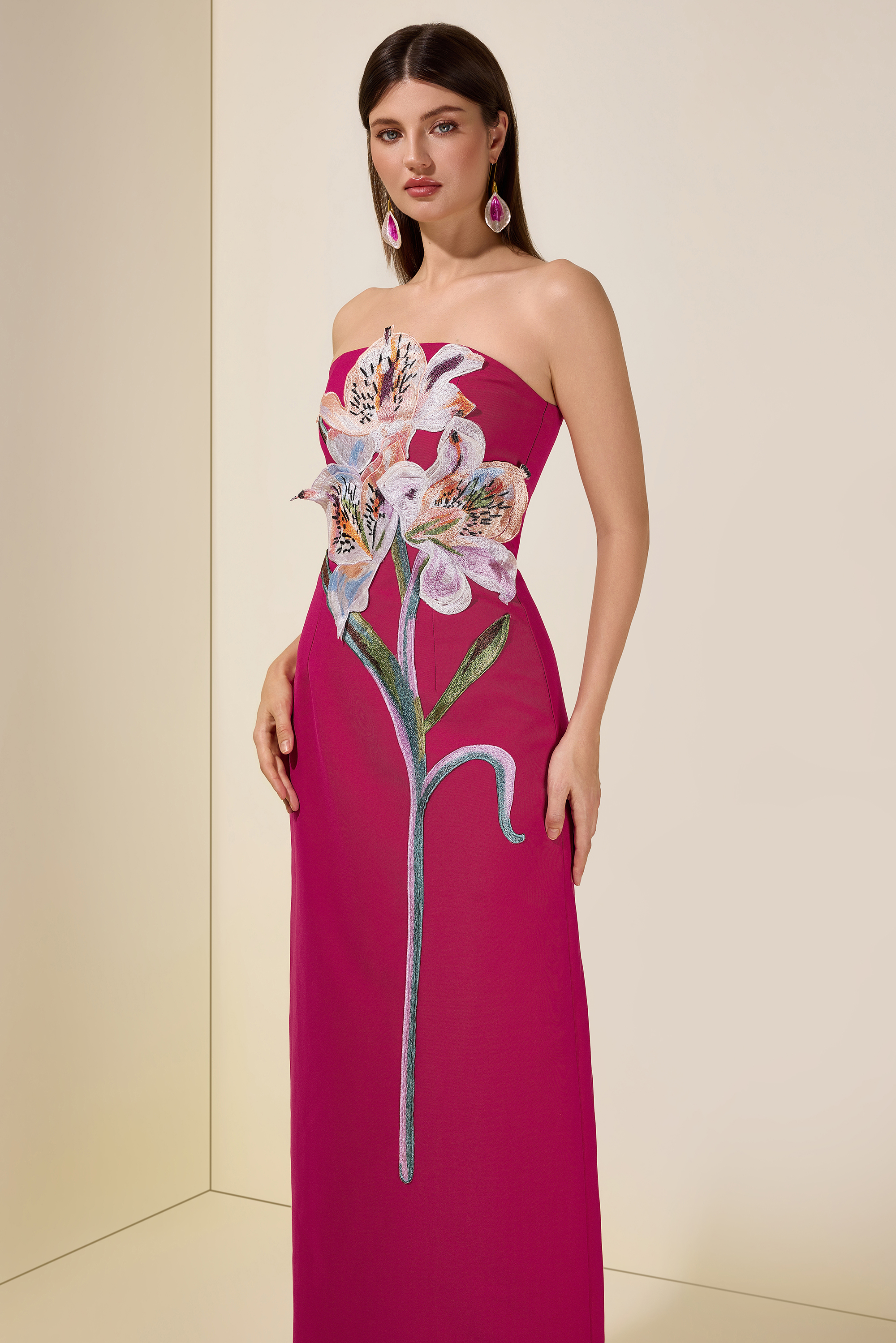 Embroidered Off-Shoulder Midi Dress