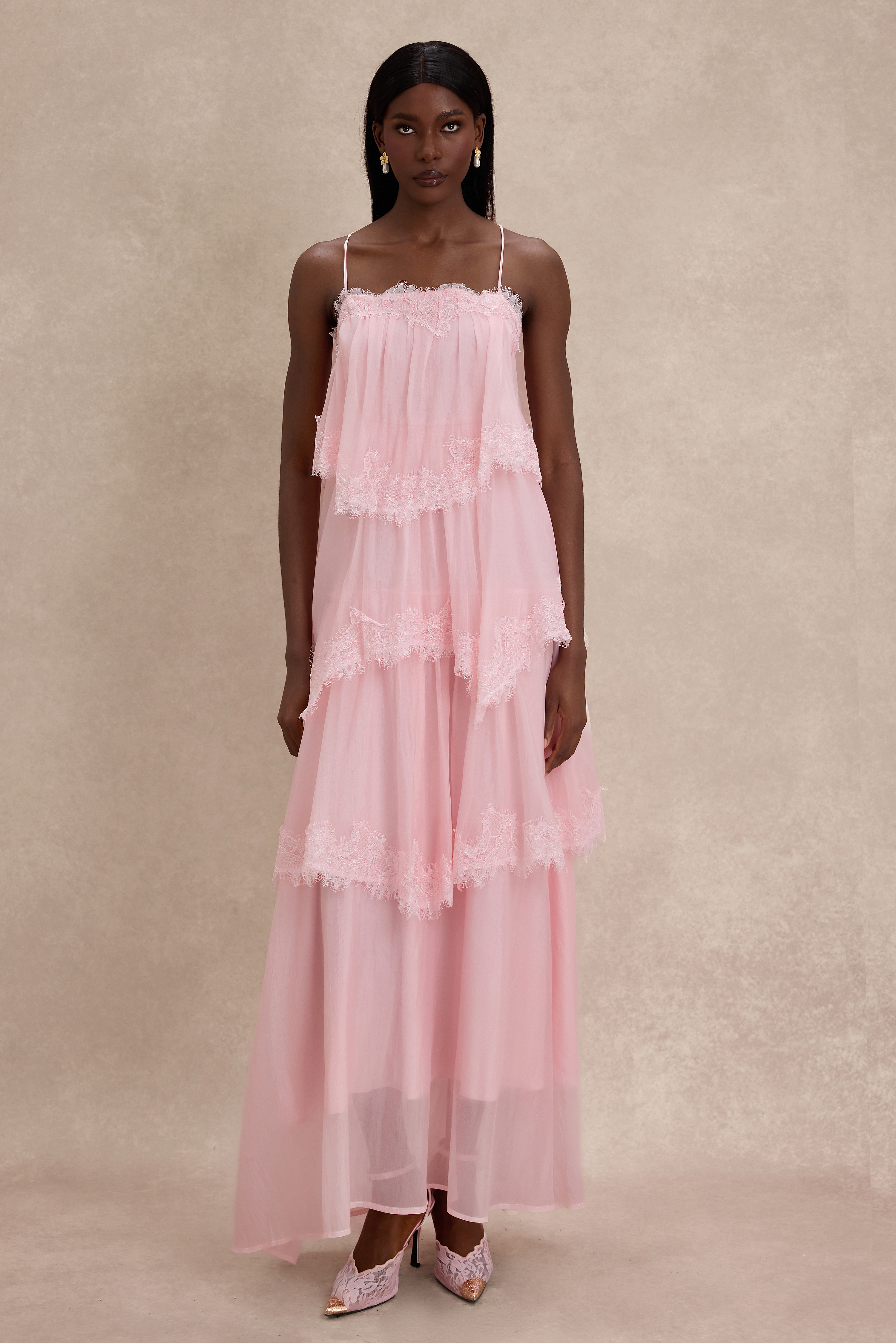 Lace Ruffle Slip Maxi Dress – JardinVue