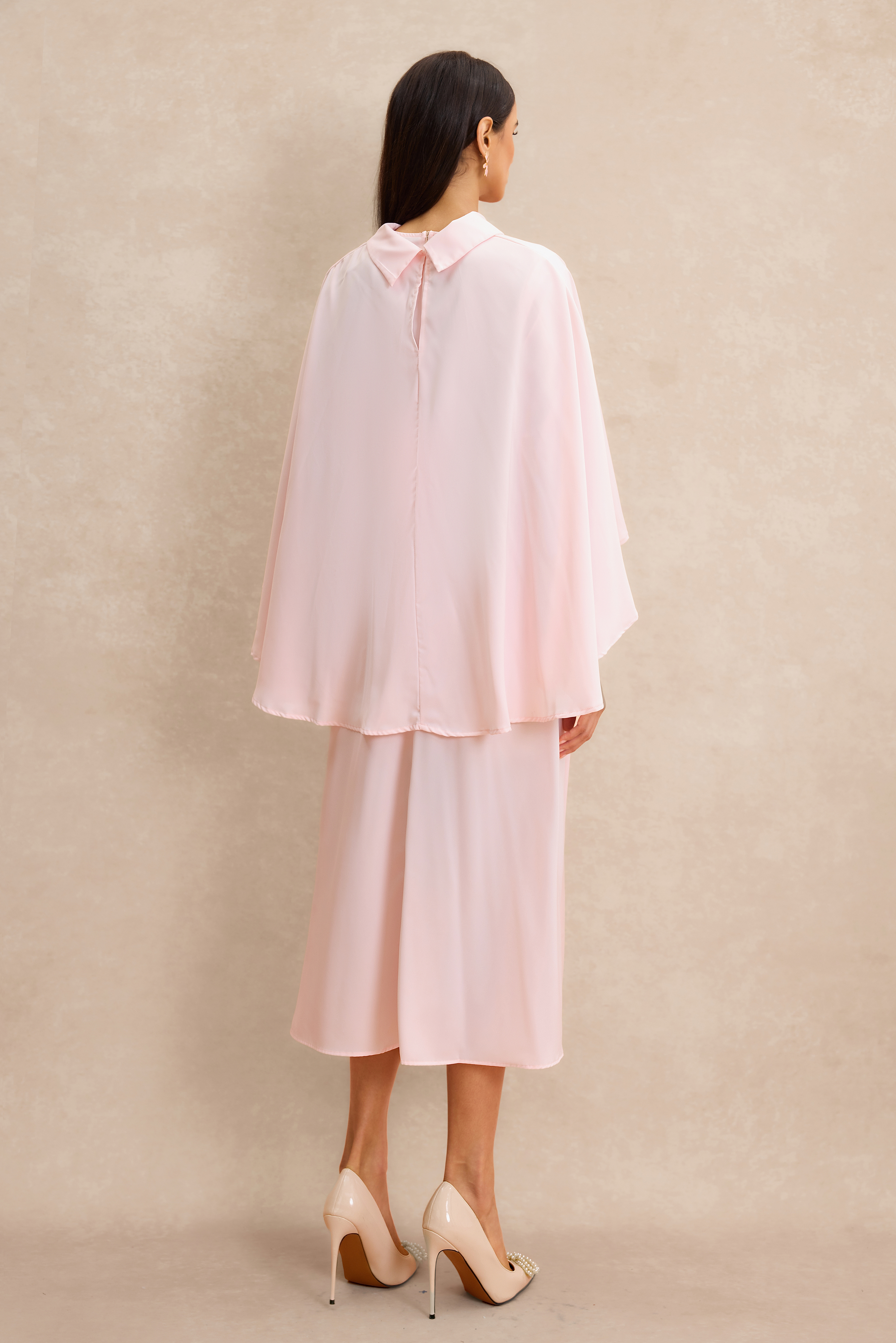 Cape Sleeve Top & Midi Dress