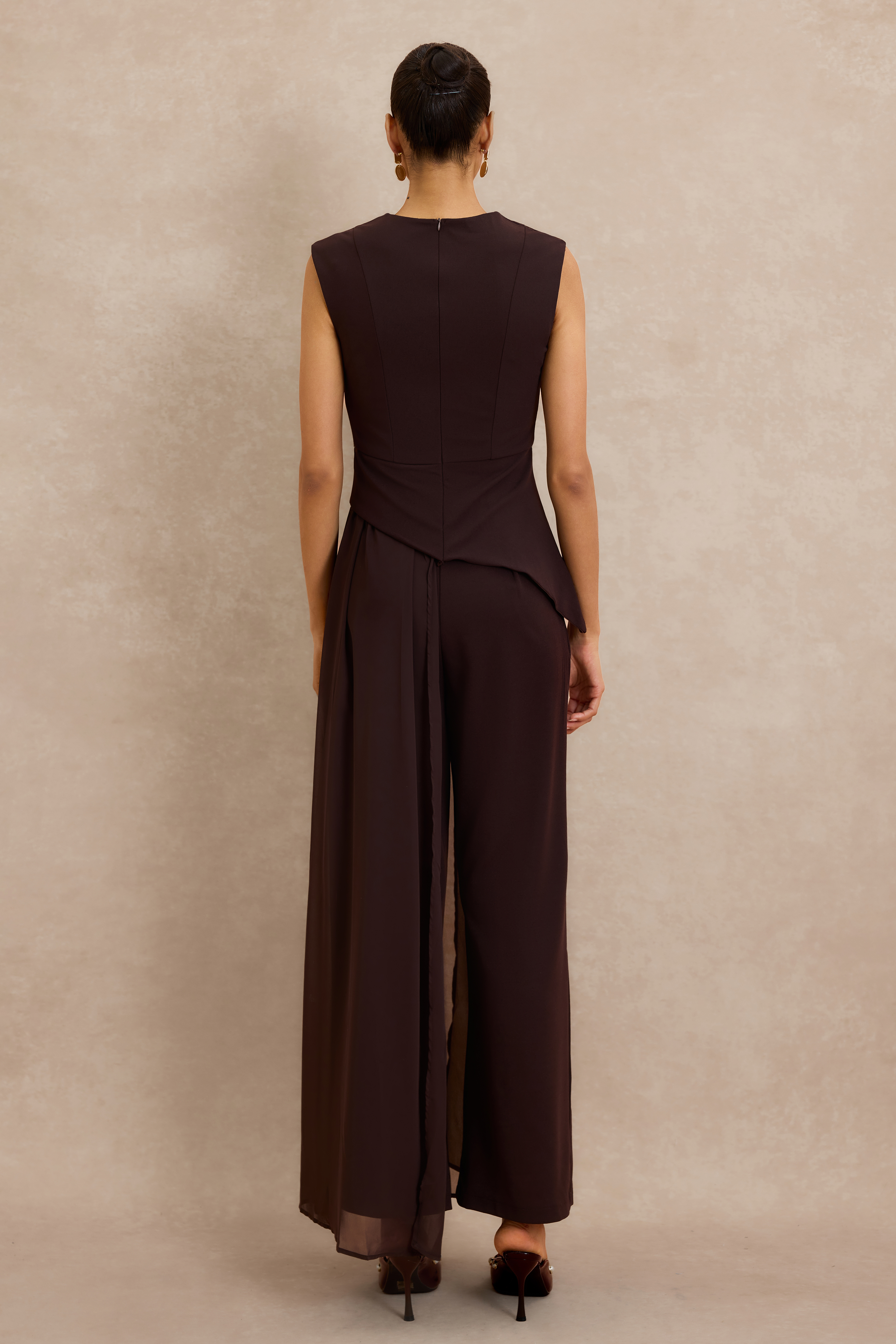 Asymmetrical Sleeveless Top & High Waist Pants Set