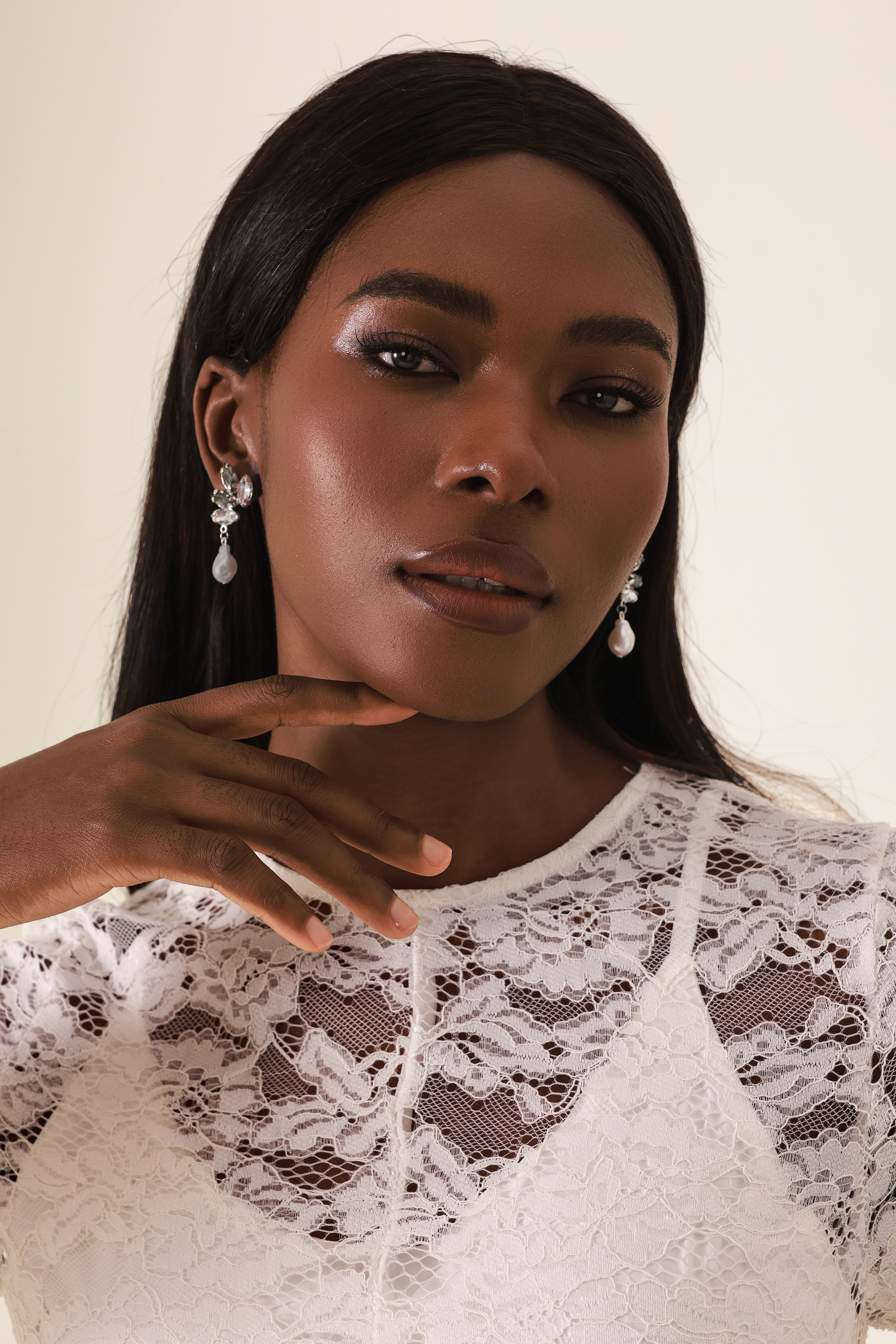 Embellished Faux Pearl Drop Earrings
