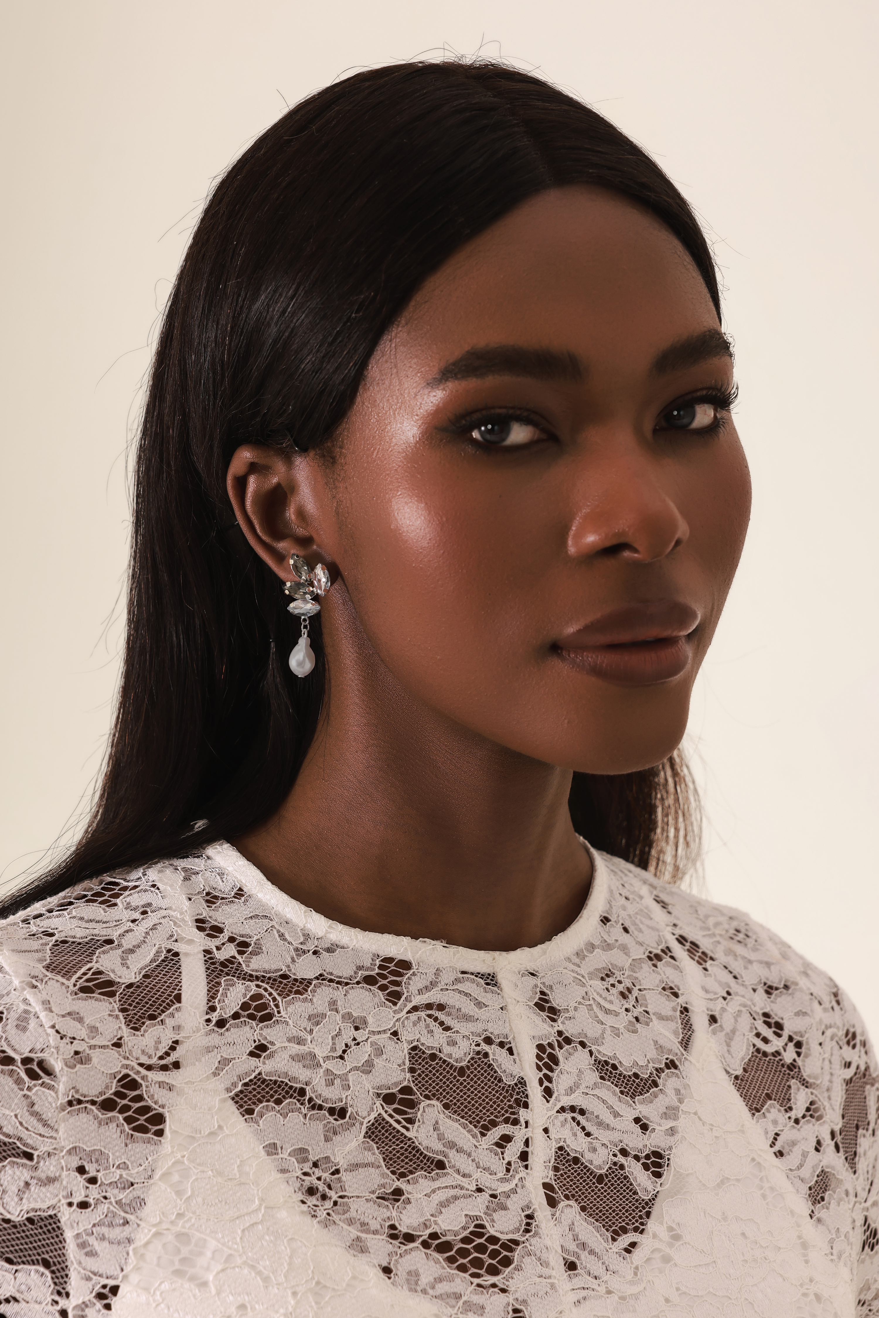 Embellished Faux Pearl Drop Earrings
