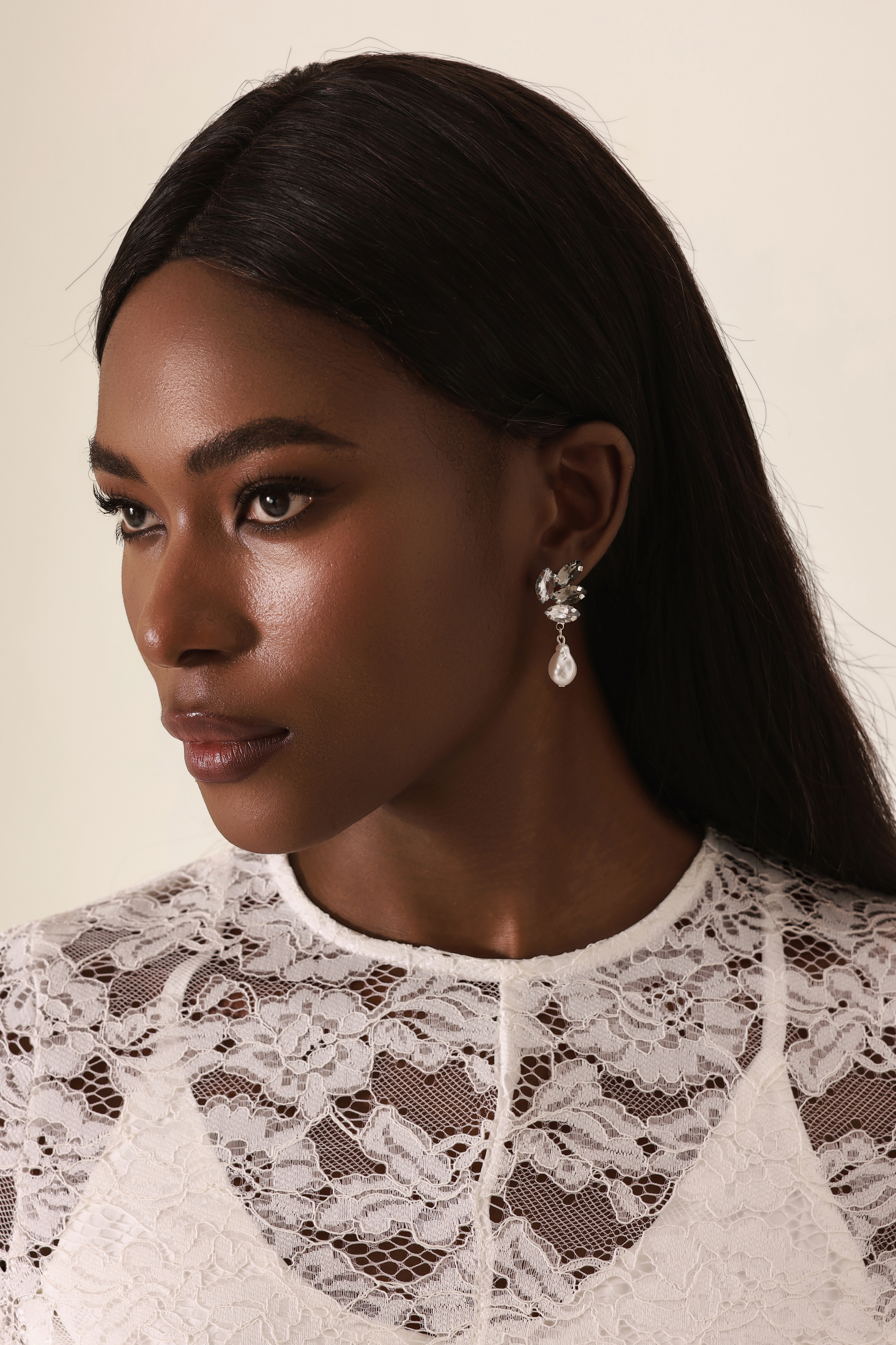 Embellished Faux Pearl Drop Earrings
