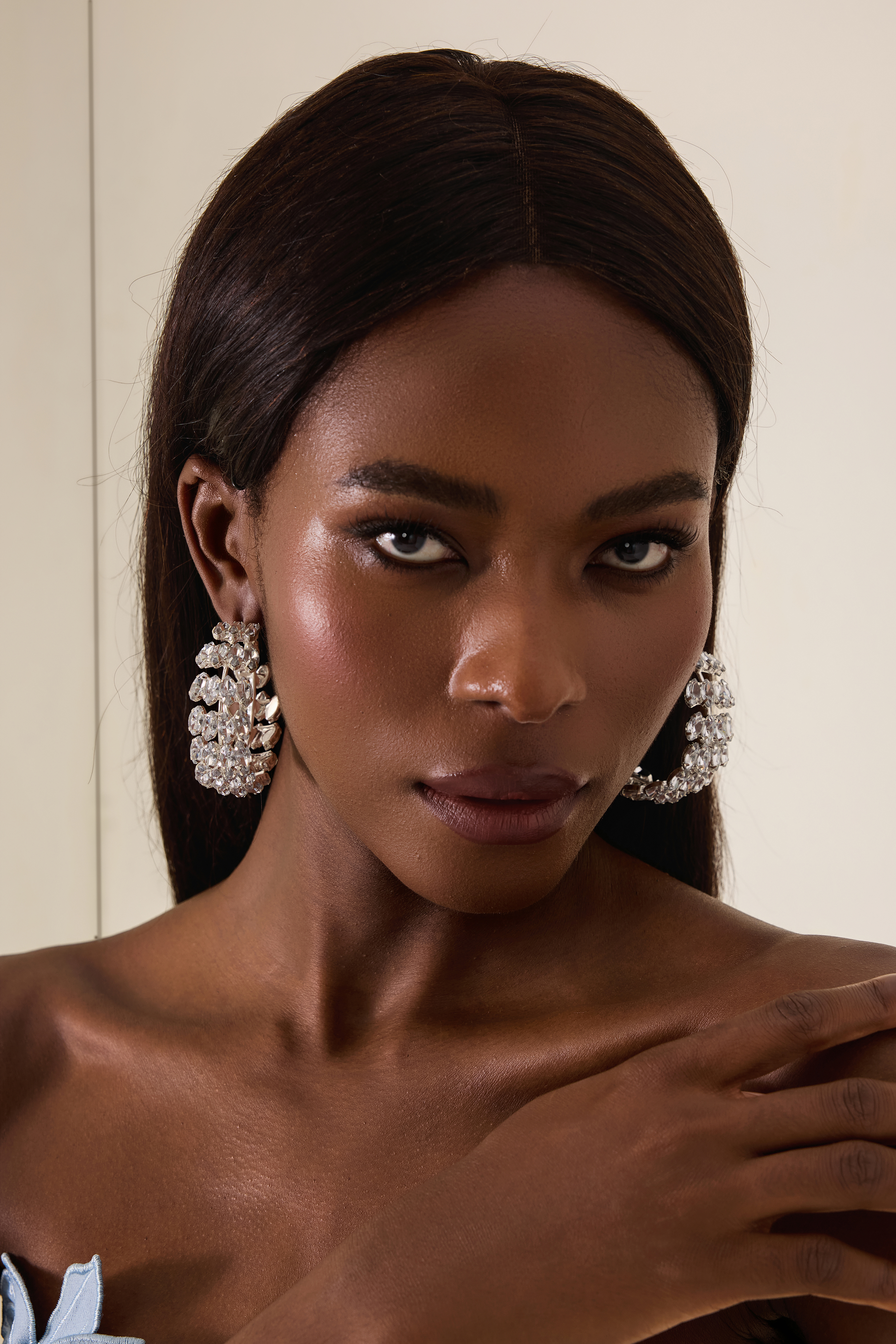 Geometric Circular Rhinestone Earrings