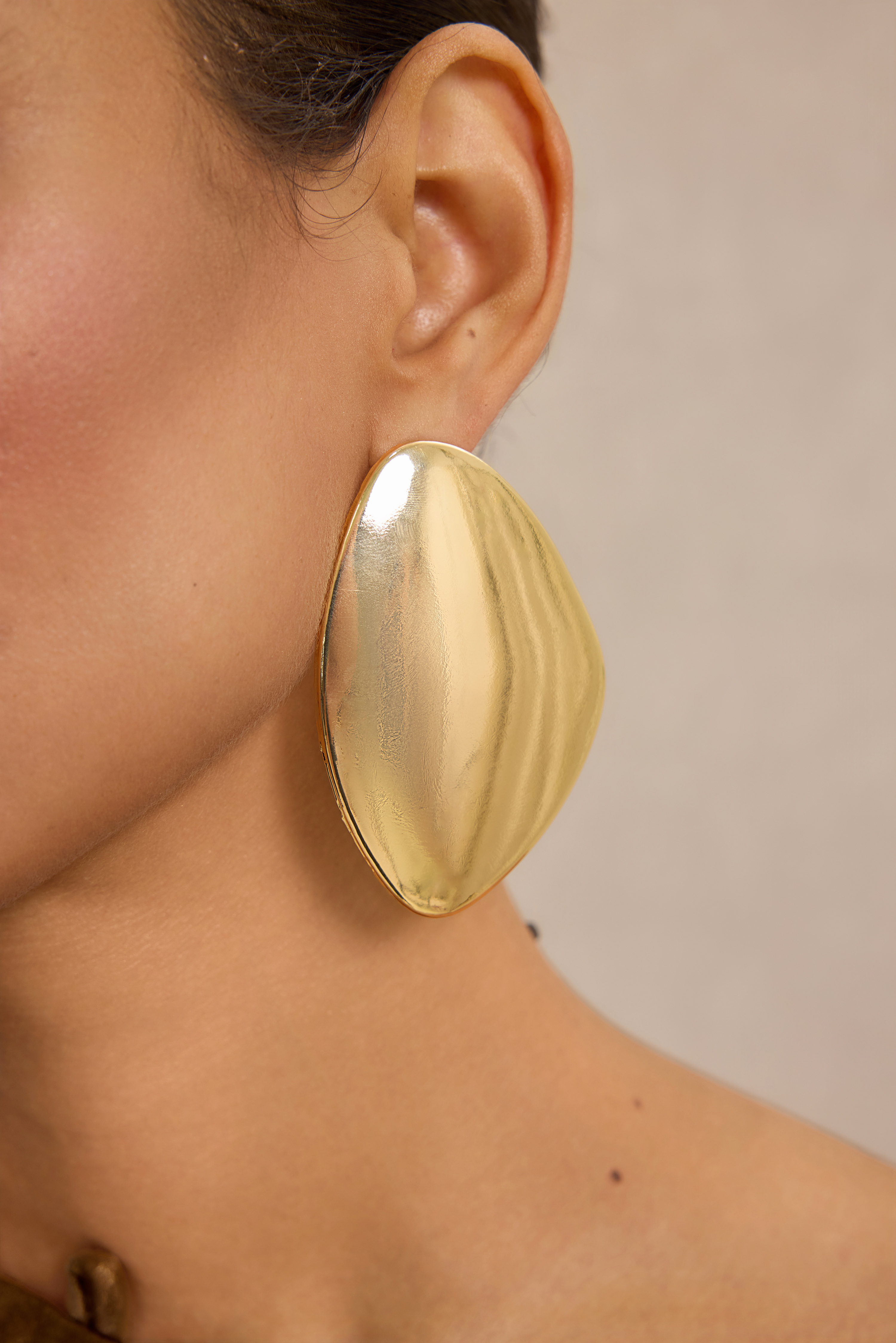 Geometric Exaggerated Gold Earrings