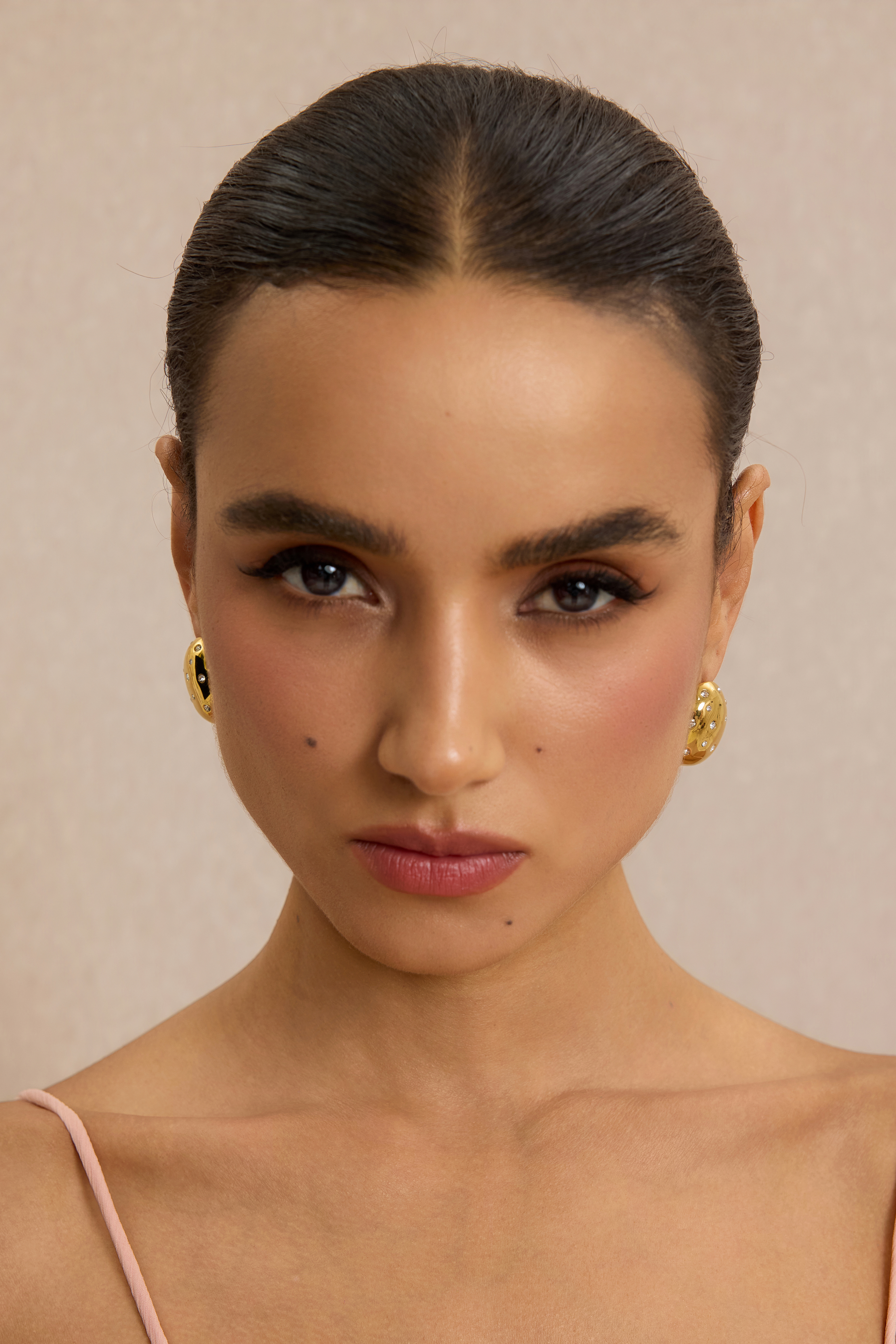 Faux Diamond Oval Stud Earrings