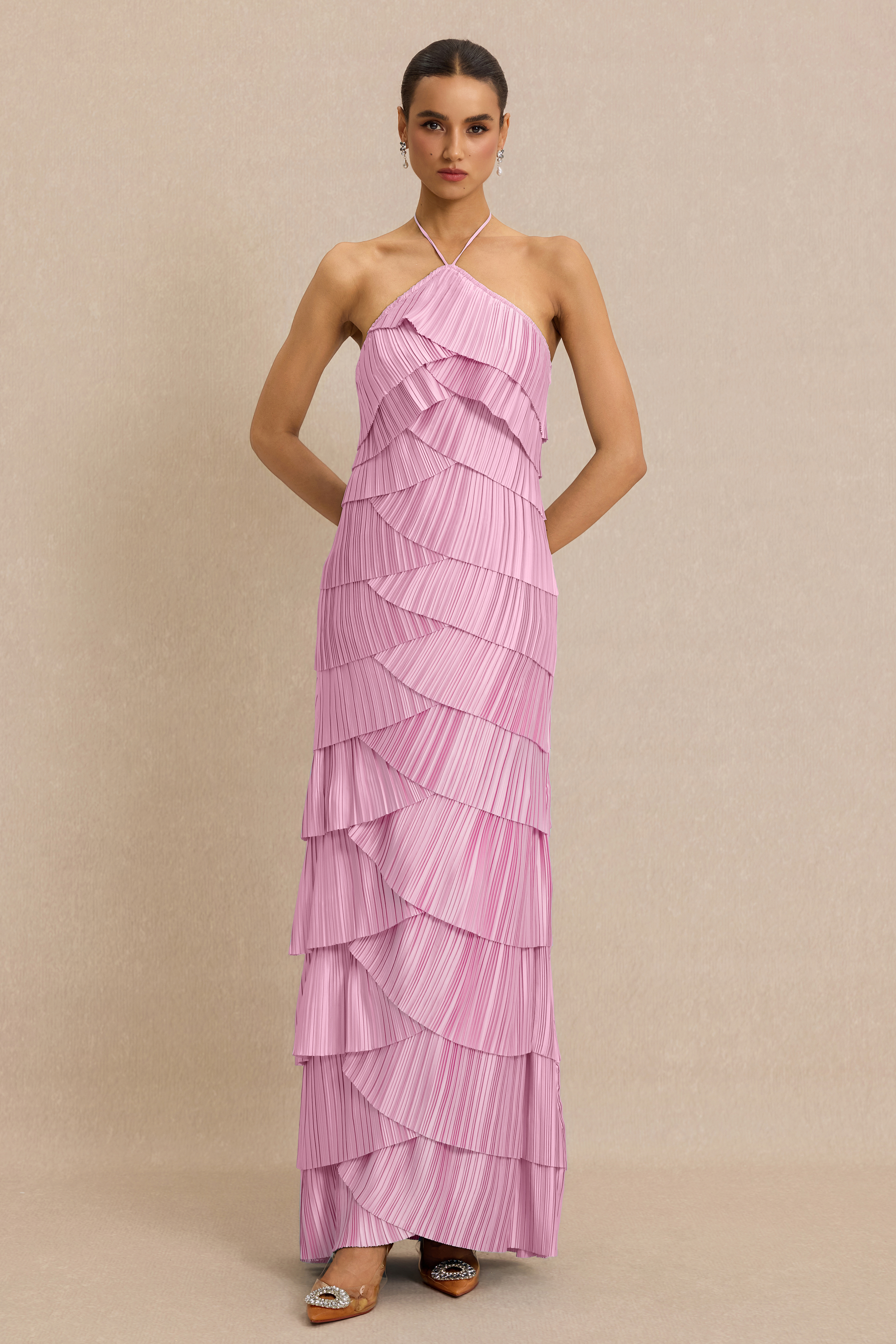 Sleeveless Backless Halter Neck Maxi Dress