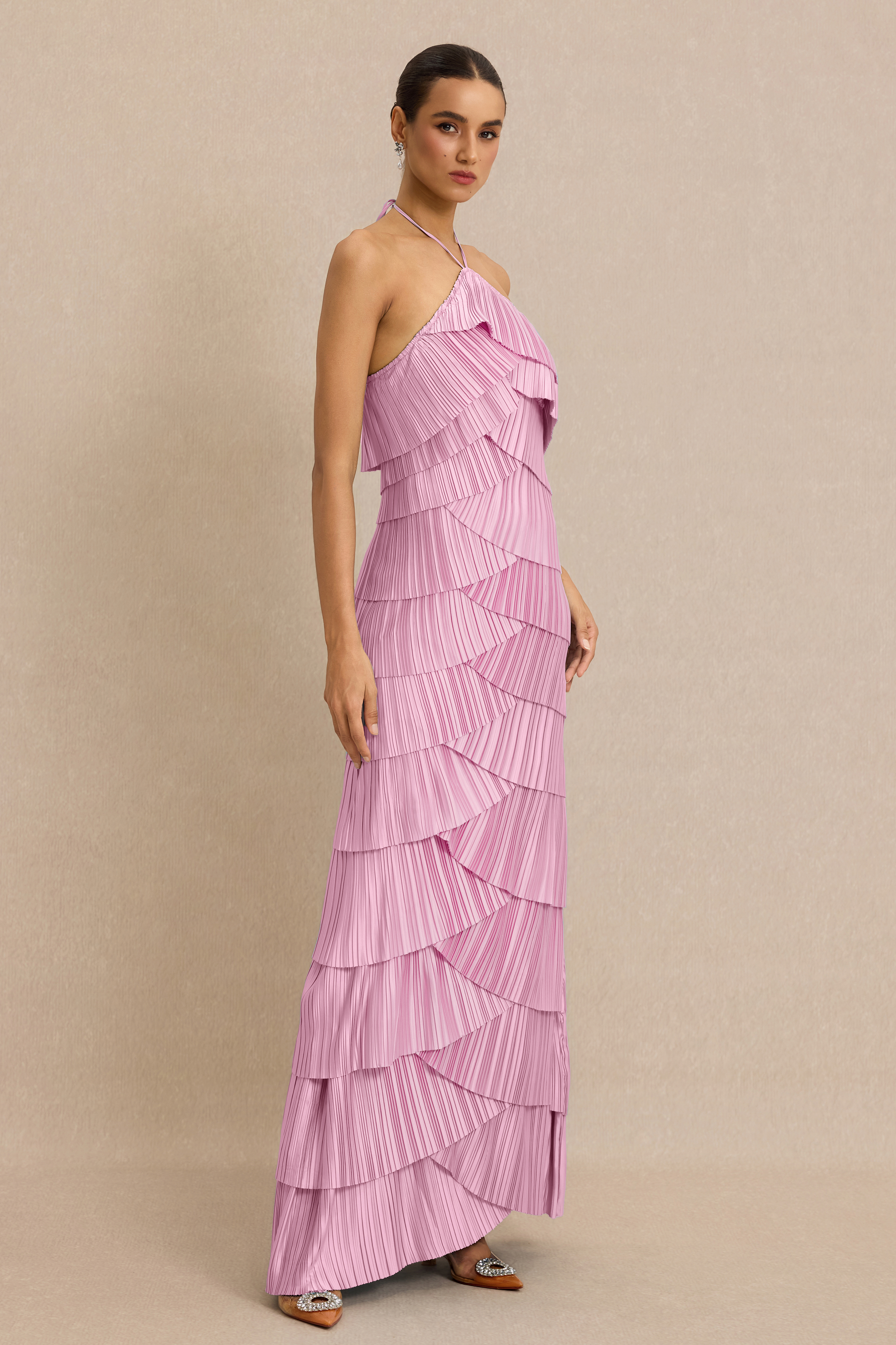 Sleeveless Backless Halter Neck Maxi Dress