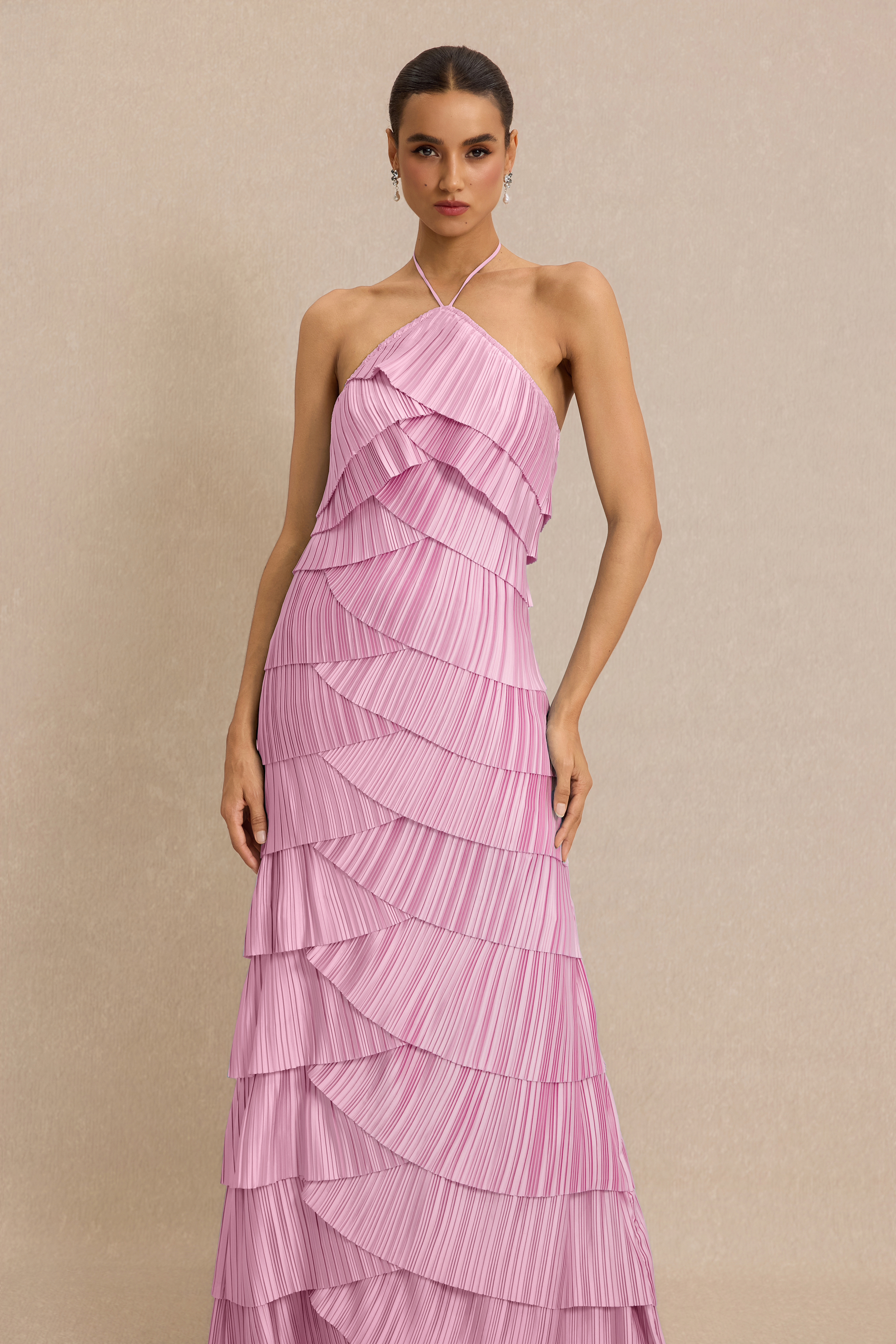 Sleeveless Backless Halter Neck Maxi Dress
